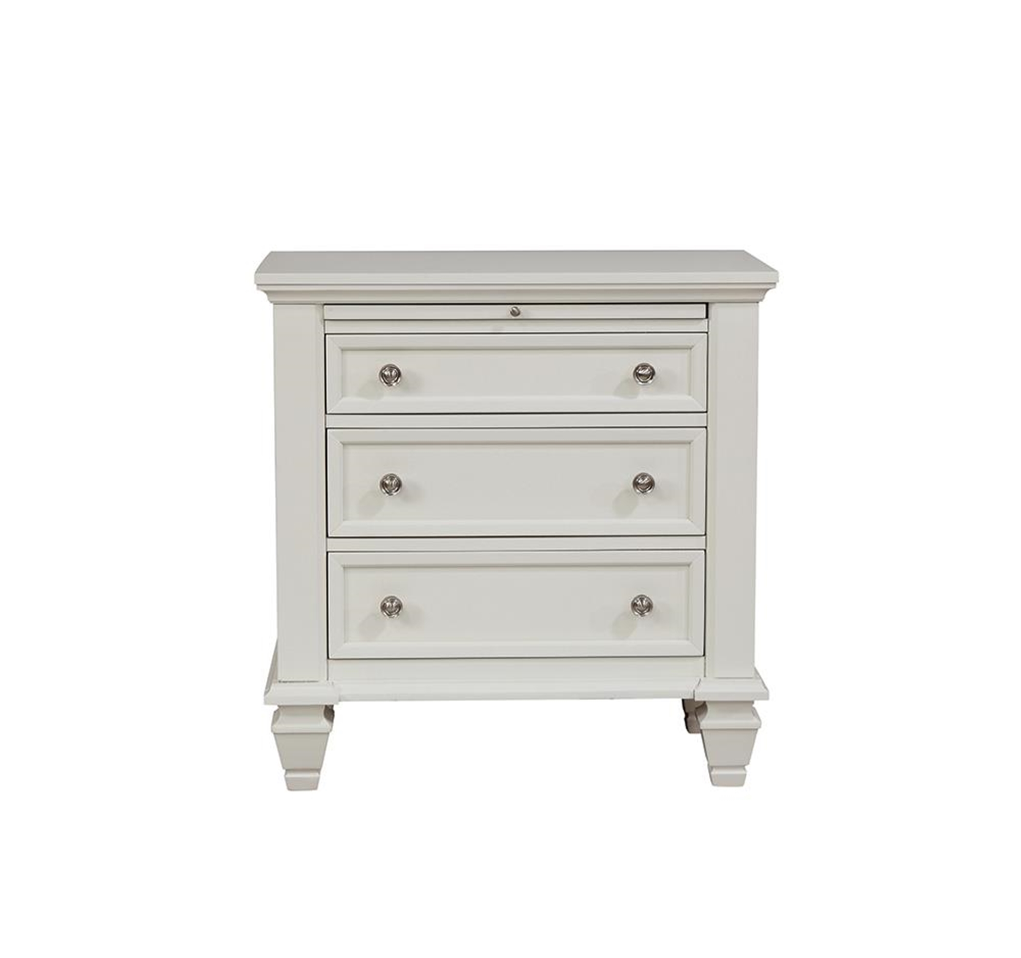 Sandy Beach Three-Drawer Nightstand With Tray - Click Image to Close