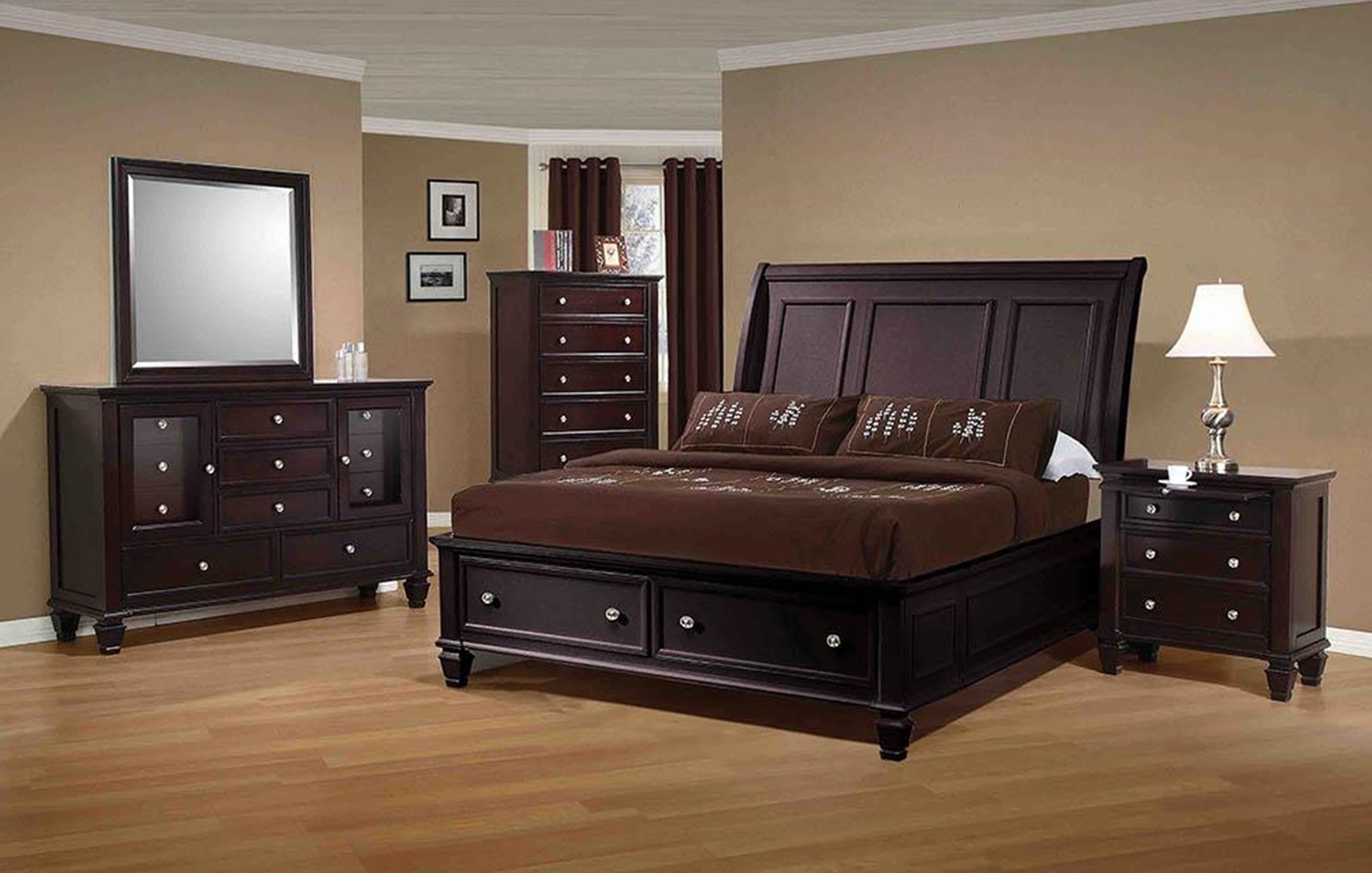 Sandy Beach Capp King Sleigh Bed - Click Image to Close