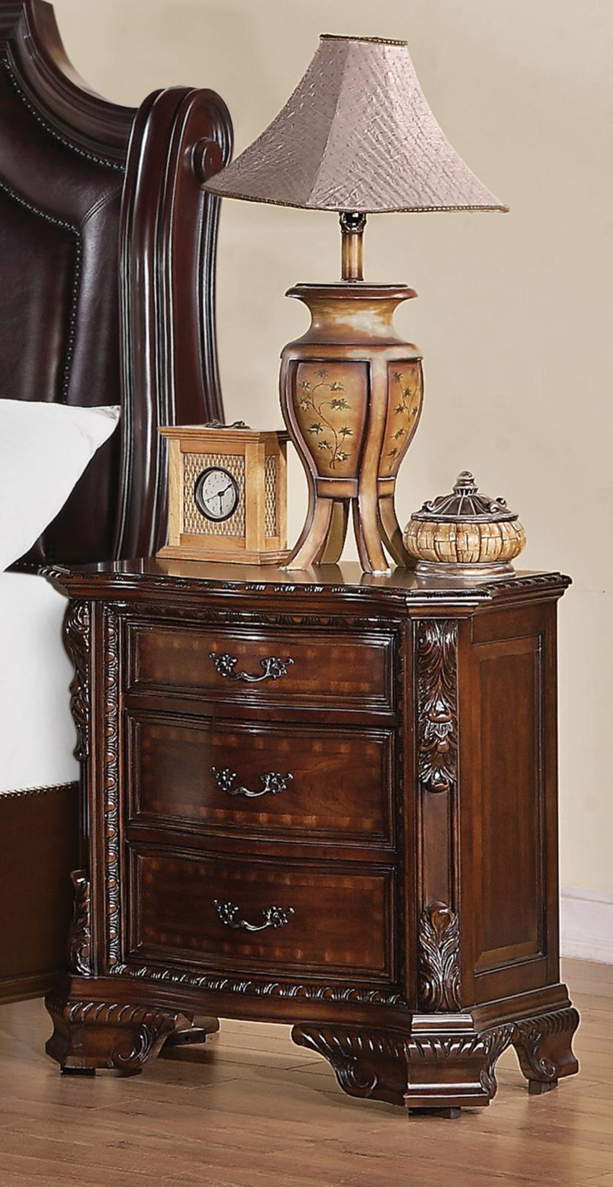 Maddison Traditional Two-Drawer Nightstand - Click Image to Close