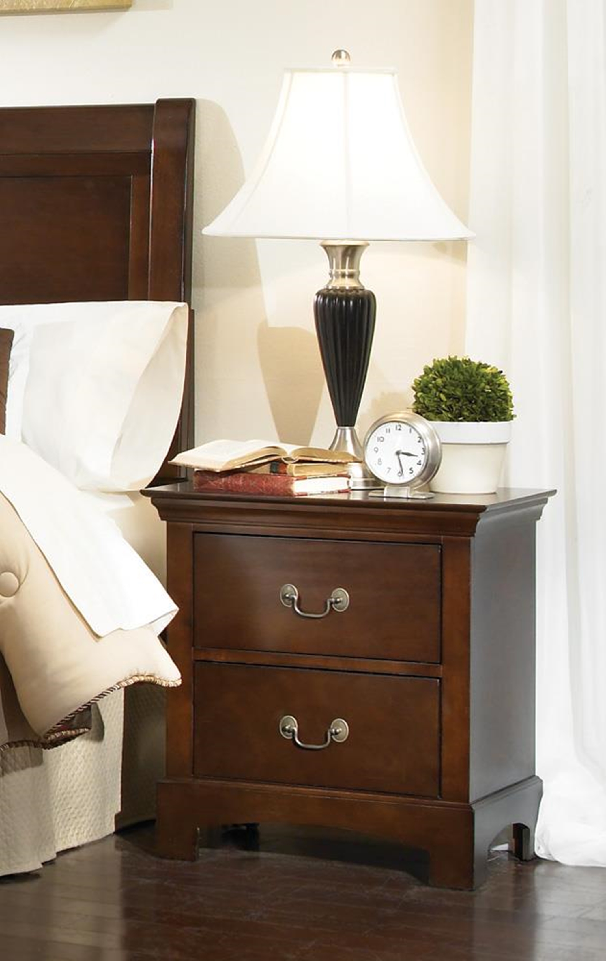Tatiana Transitional Two-Drawer Nightstand - Click Image to Close
