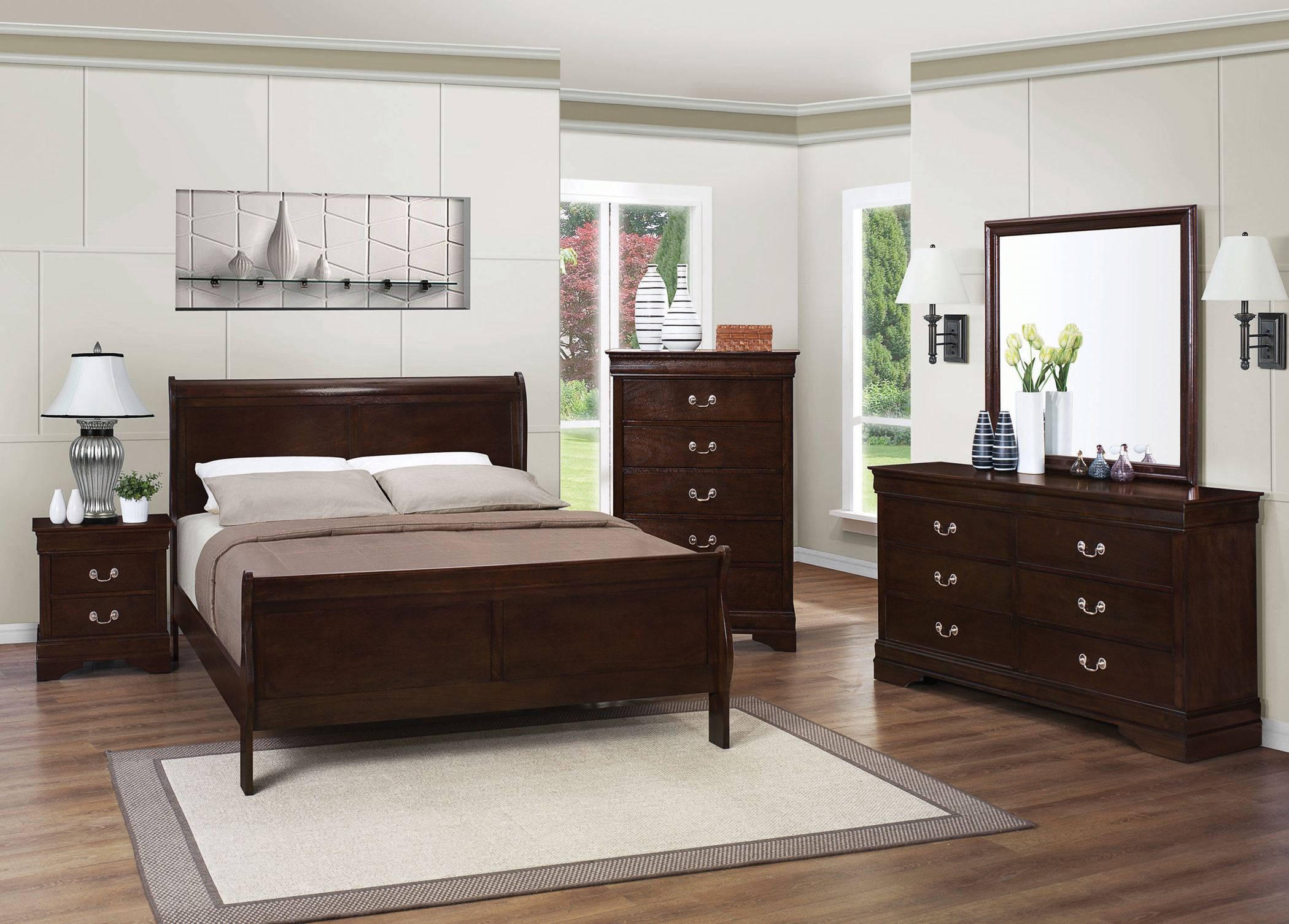 Louis Philippe Warm Brown Full 5-Pc. - Click Image to Close