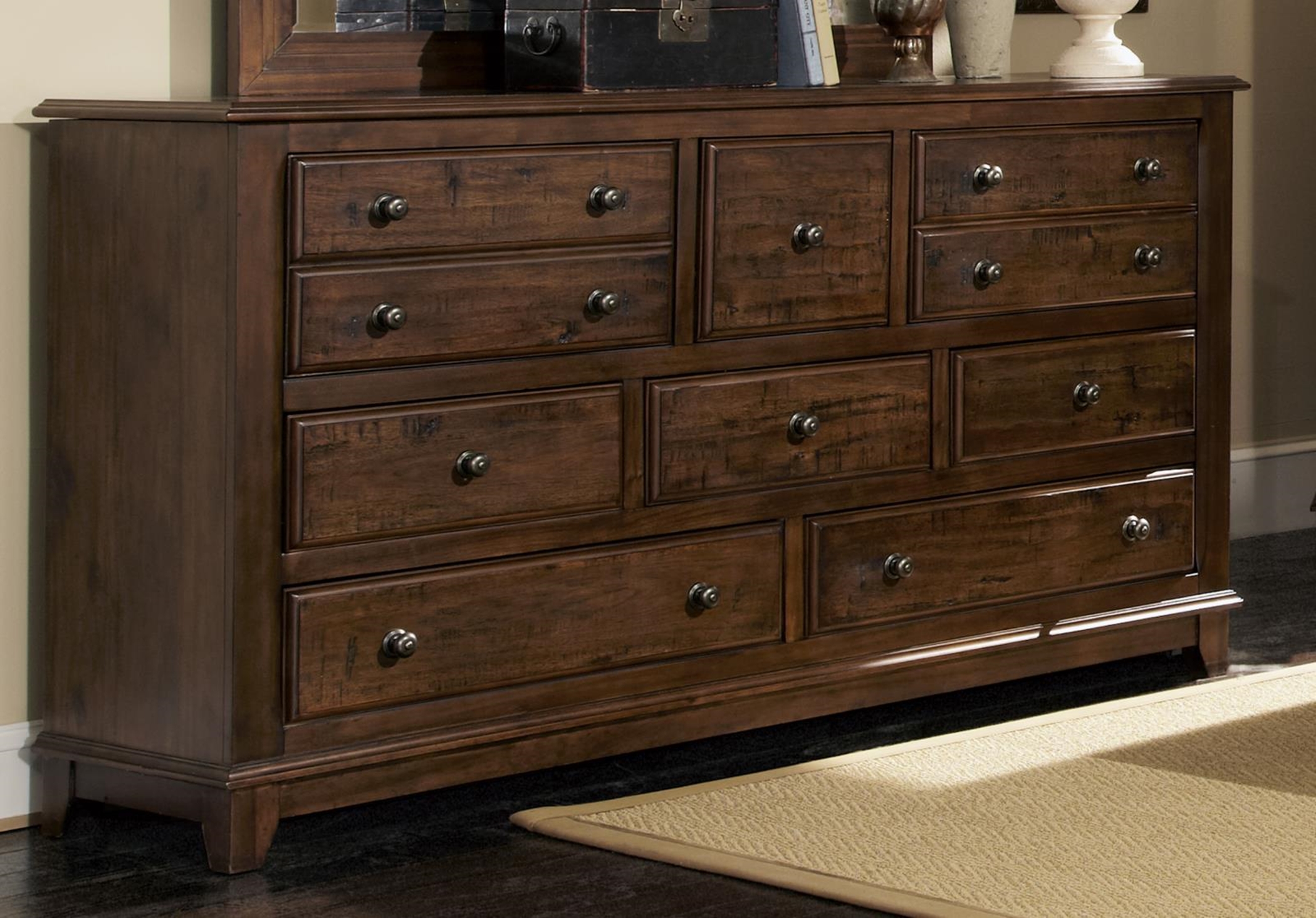 Laughton Rustic Eight-Drawer Dresser - Click Image to Close