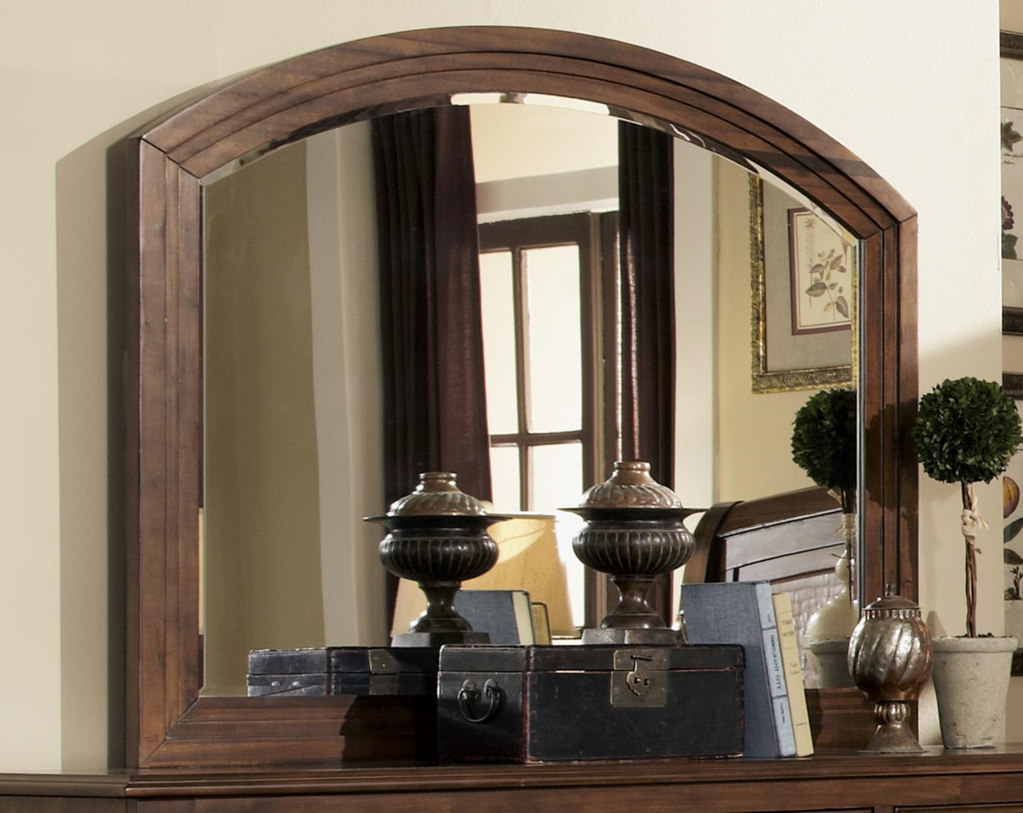 Laughton Rustic Dresser Mirror With Rounded Edge - Click Image to Close