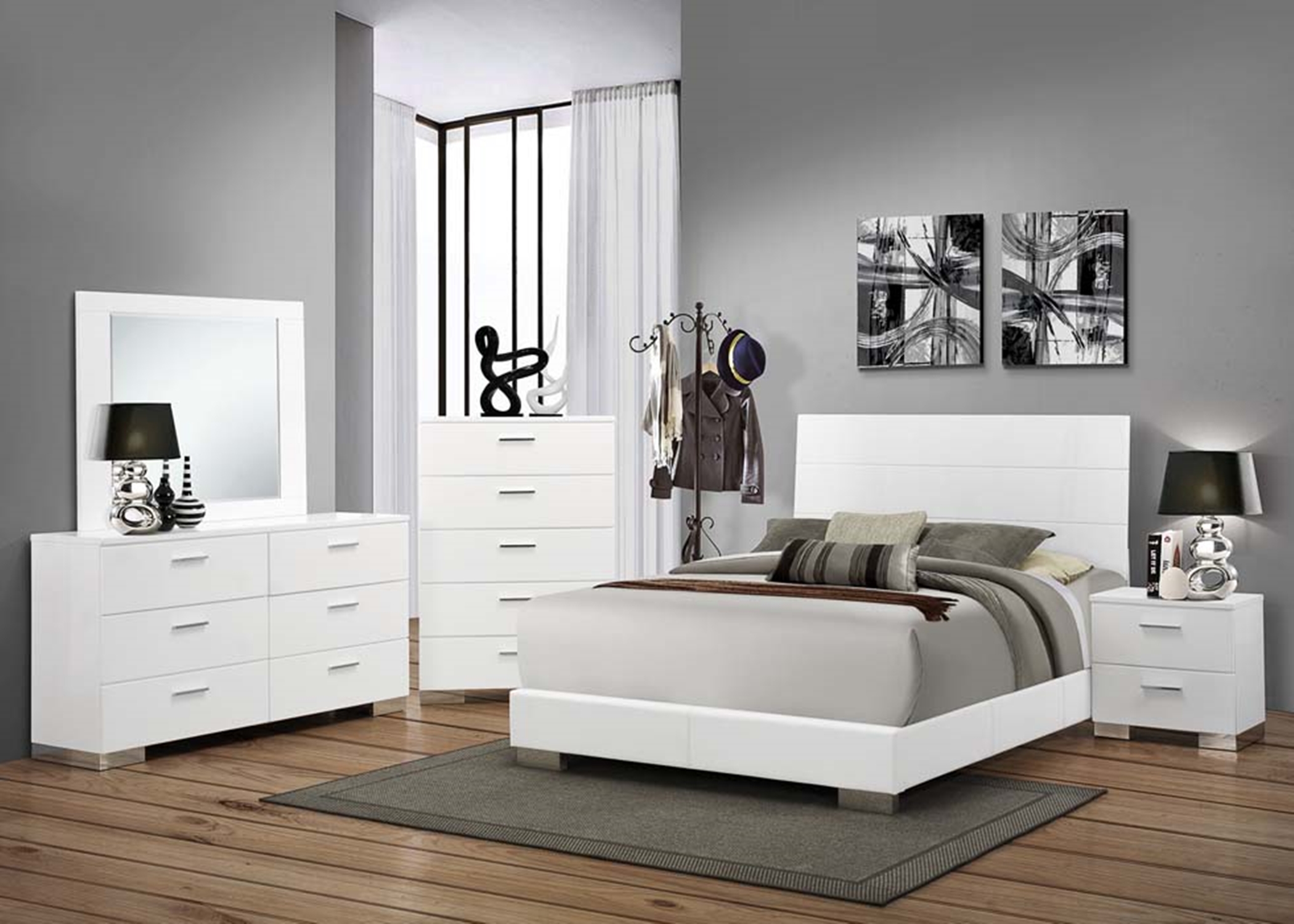 Felicity Glossy White Dresser Mirror - Click Image to Close