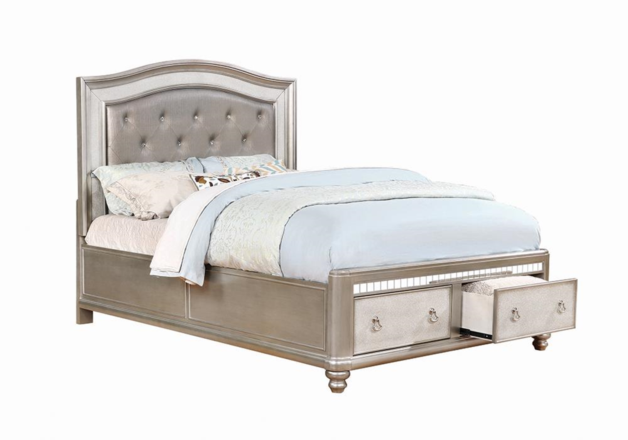 Bling Game Metallic Queen Bed - Click Image to Close