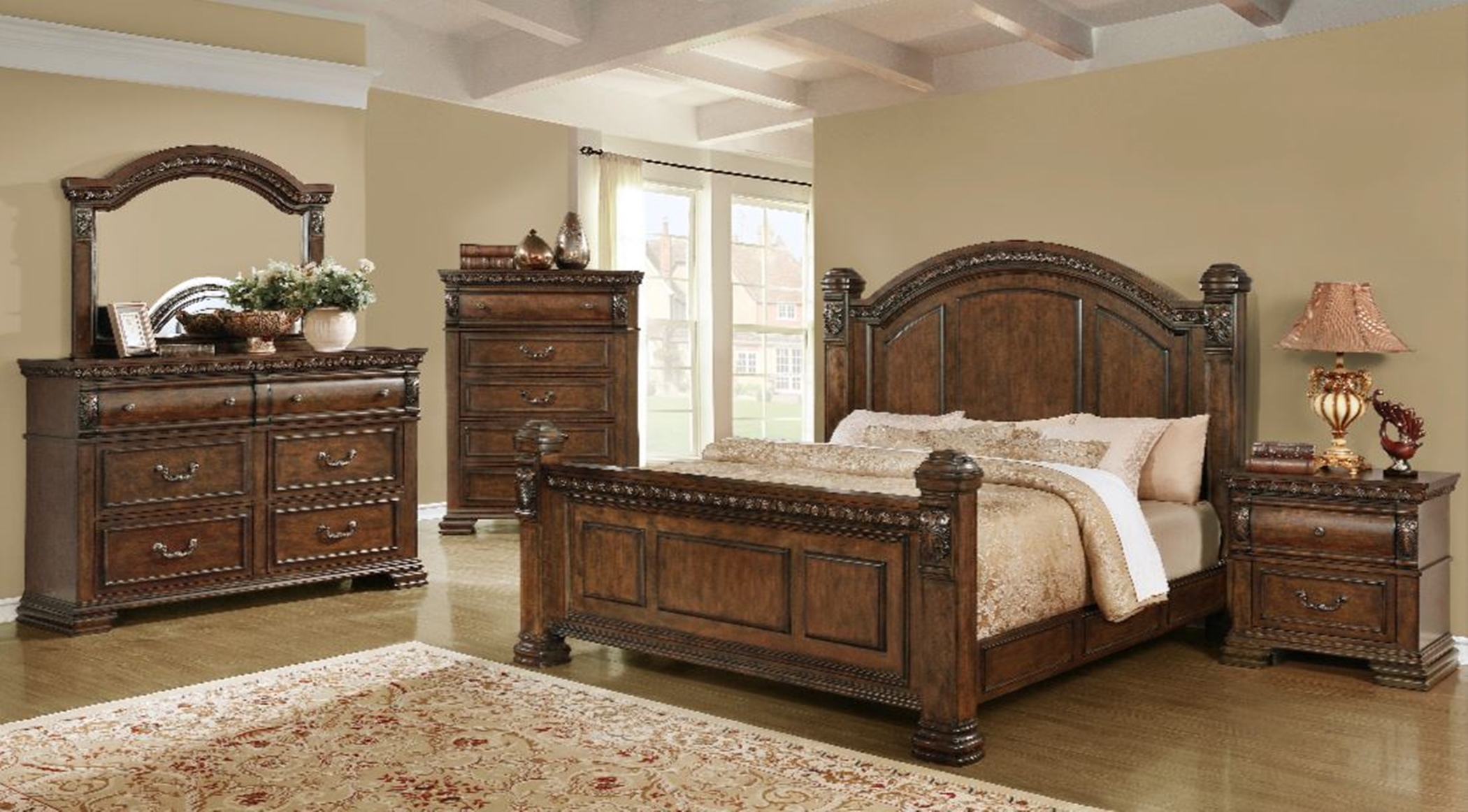 Satterfield Traditional Warm Bourbon Queen 5-Pc. - Click Image to Close