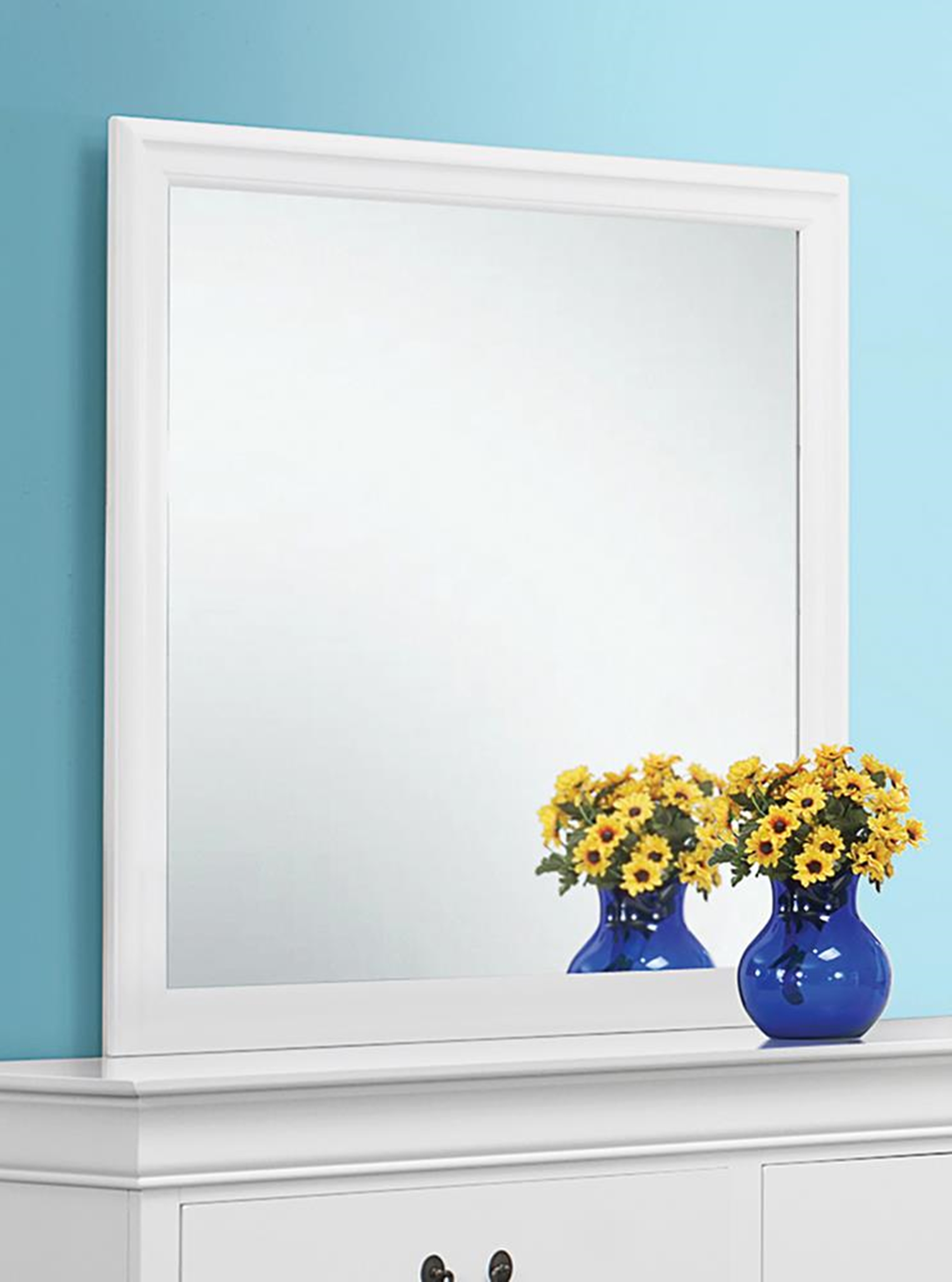Louis Philippe White Dresser Mirror - Click Image to Close