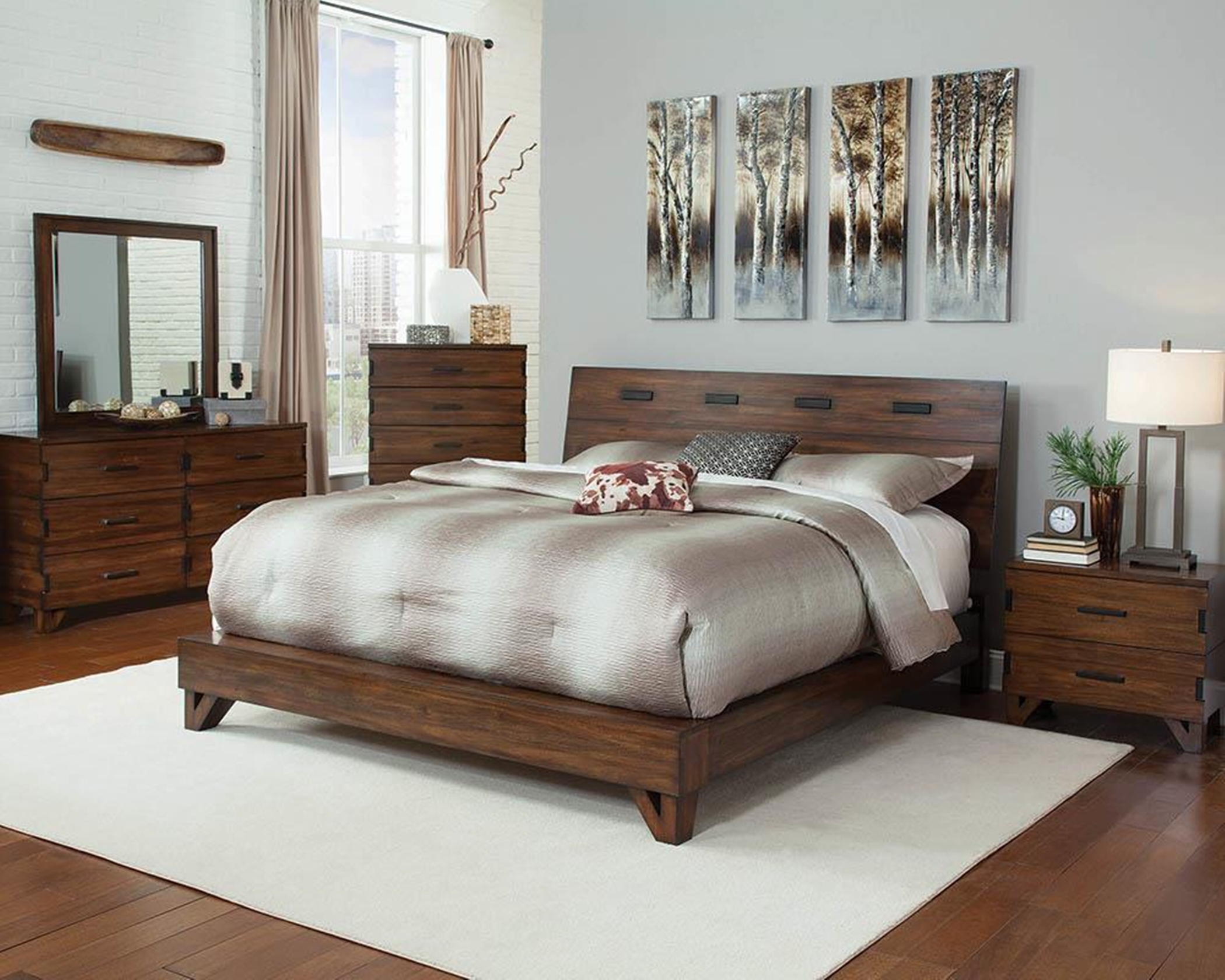 Yorkshire Amber and Coffee Bean Queen Bed - Click Image to Close