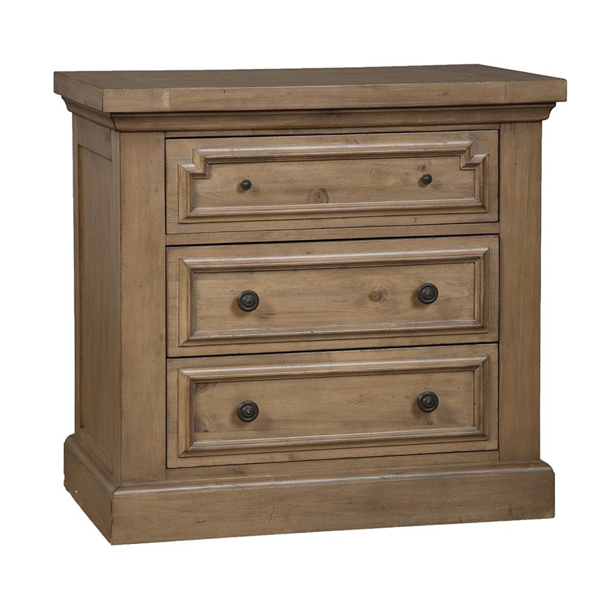 Florence Three-Drawer Nightstand - Click Image to Close