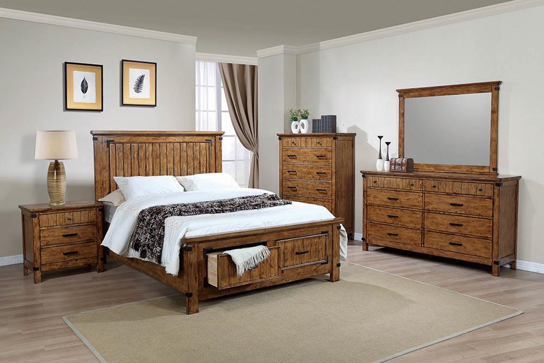 Brenner Rustic Honey Cal. King Bed - Click Image to Close