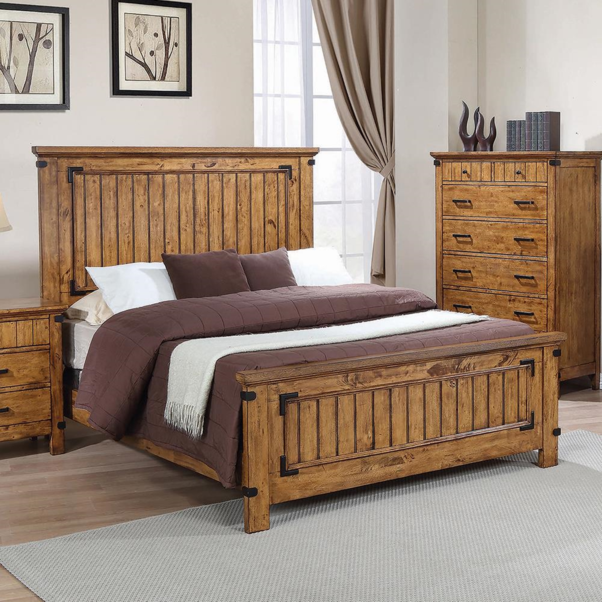 Brenner Rustic Honey Full Bed - Click Image to Close