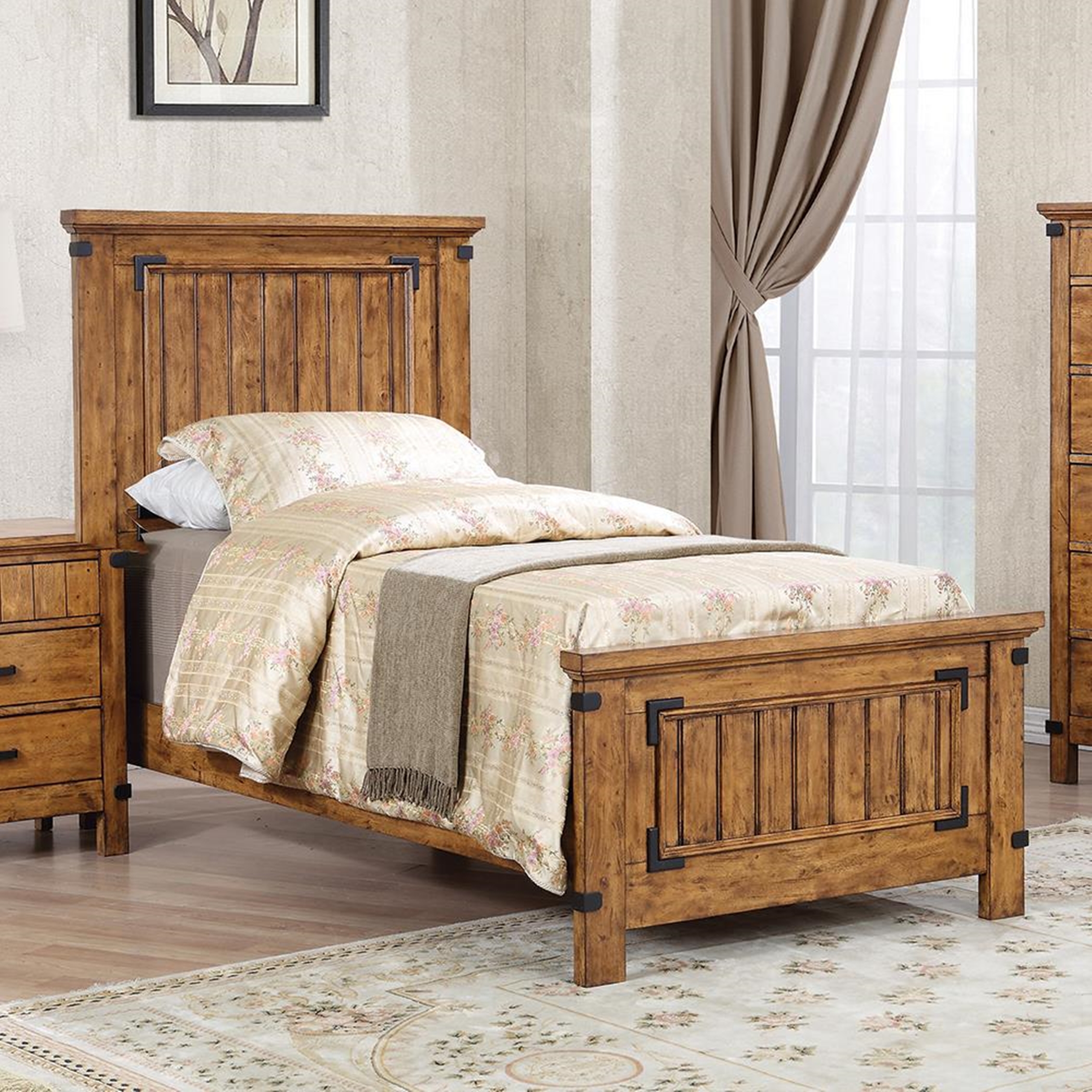 Brenner Rustic Honey Twin Bed - Click Image to Close