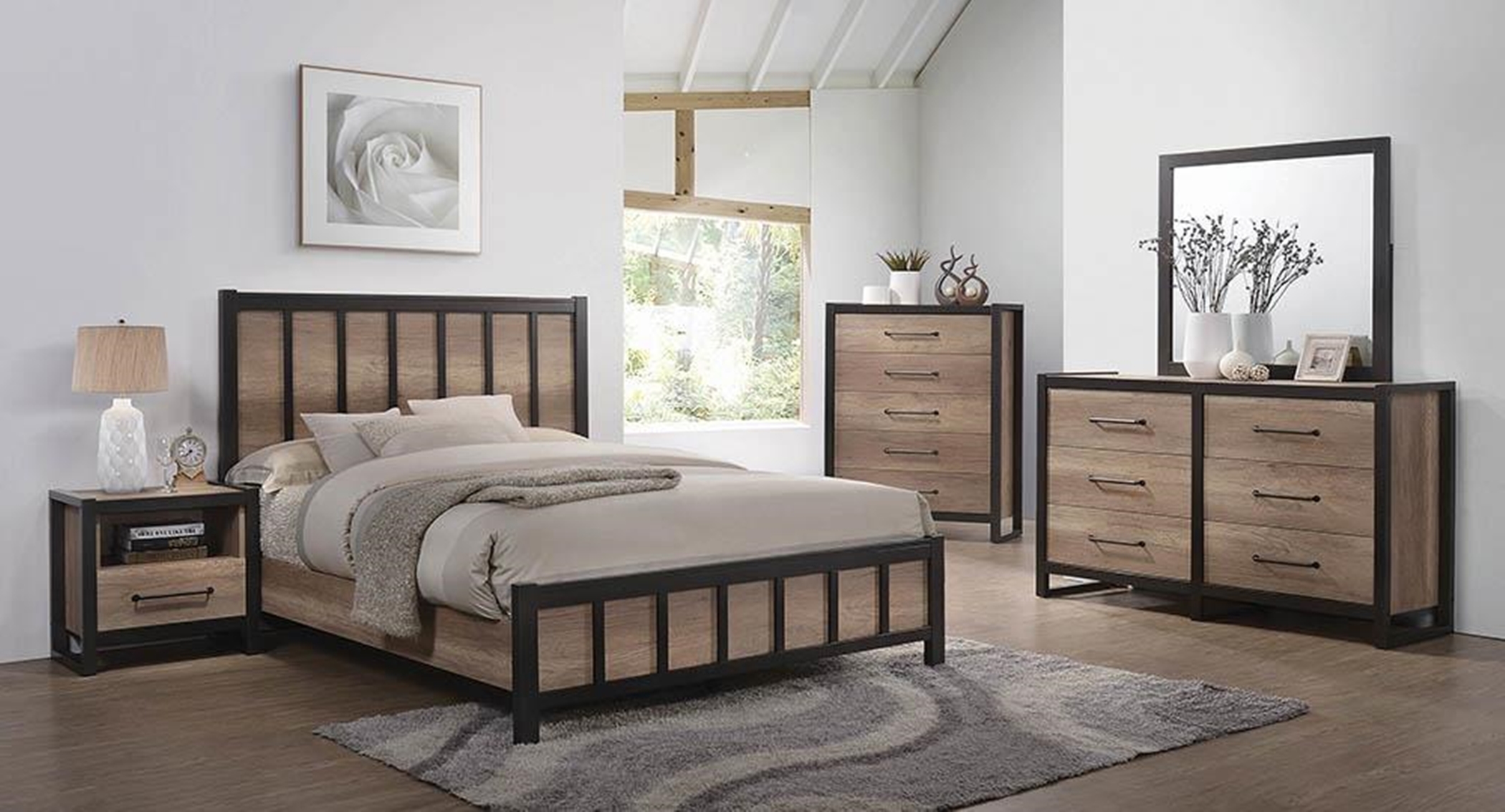 Edgewater Weathered Oak Queen Bed - Click Image to Close