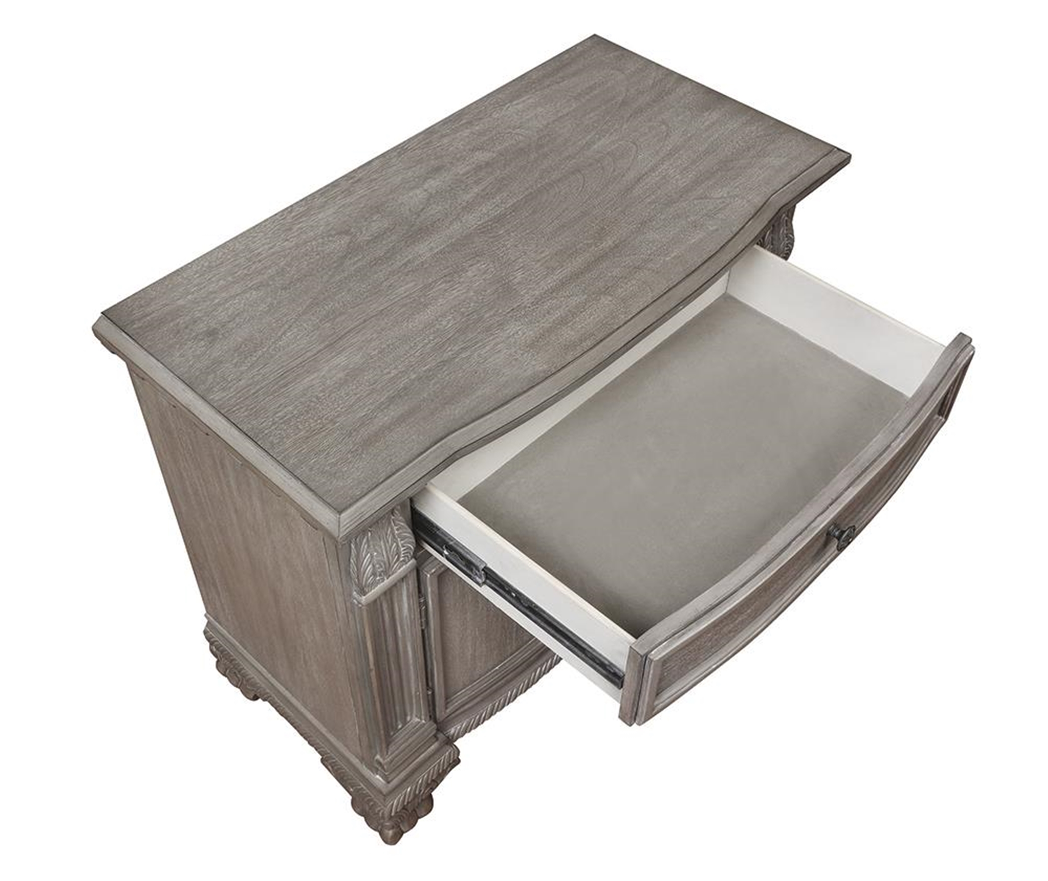 Jenna Vintage Grey Nightstand - Click Image to Close