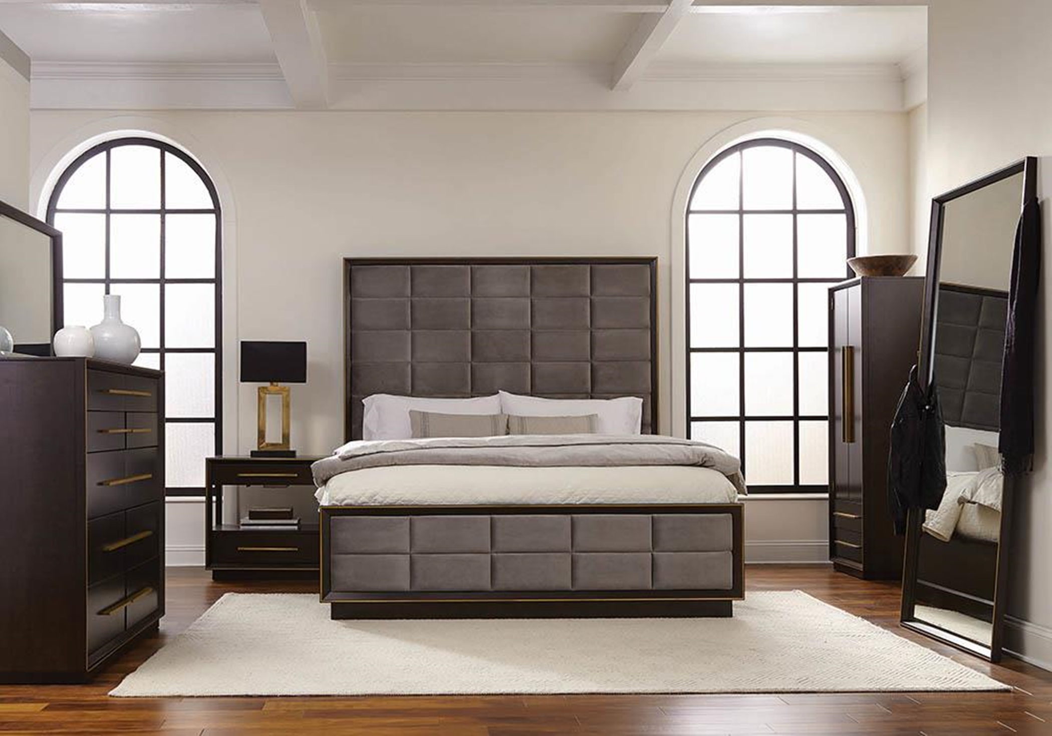 Smoked Peppercorn Cal. King Panel Bed - Click Image to Close