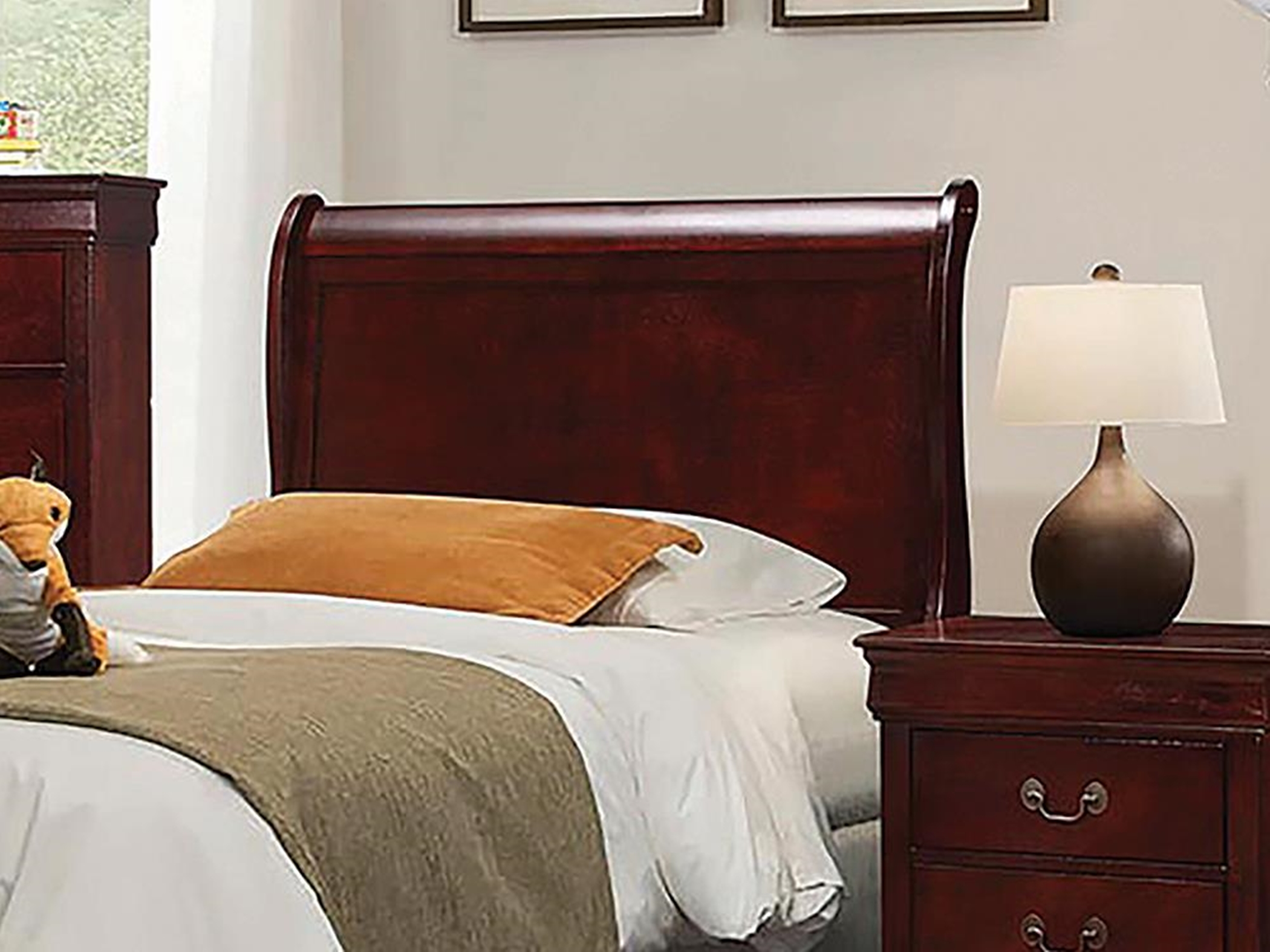 Louis Philippe Wood Headboard - Click Image to Close