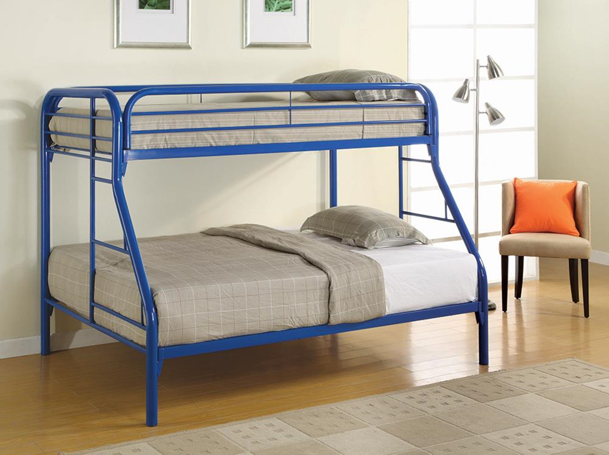 Morgan Twin-over-Full Blue Bunk Bed - Click Image to Close