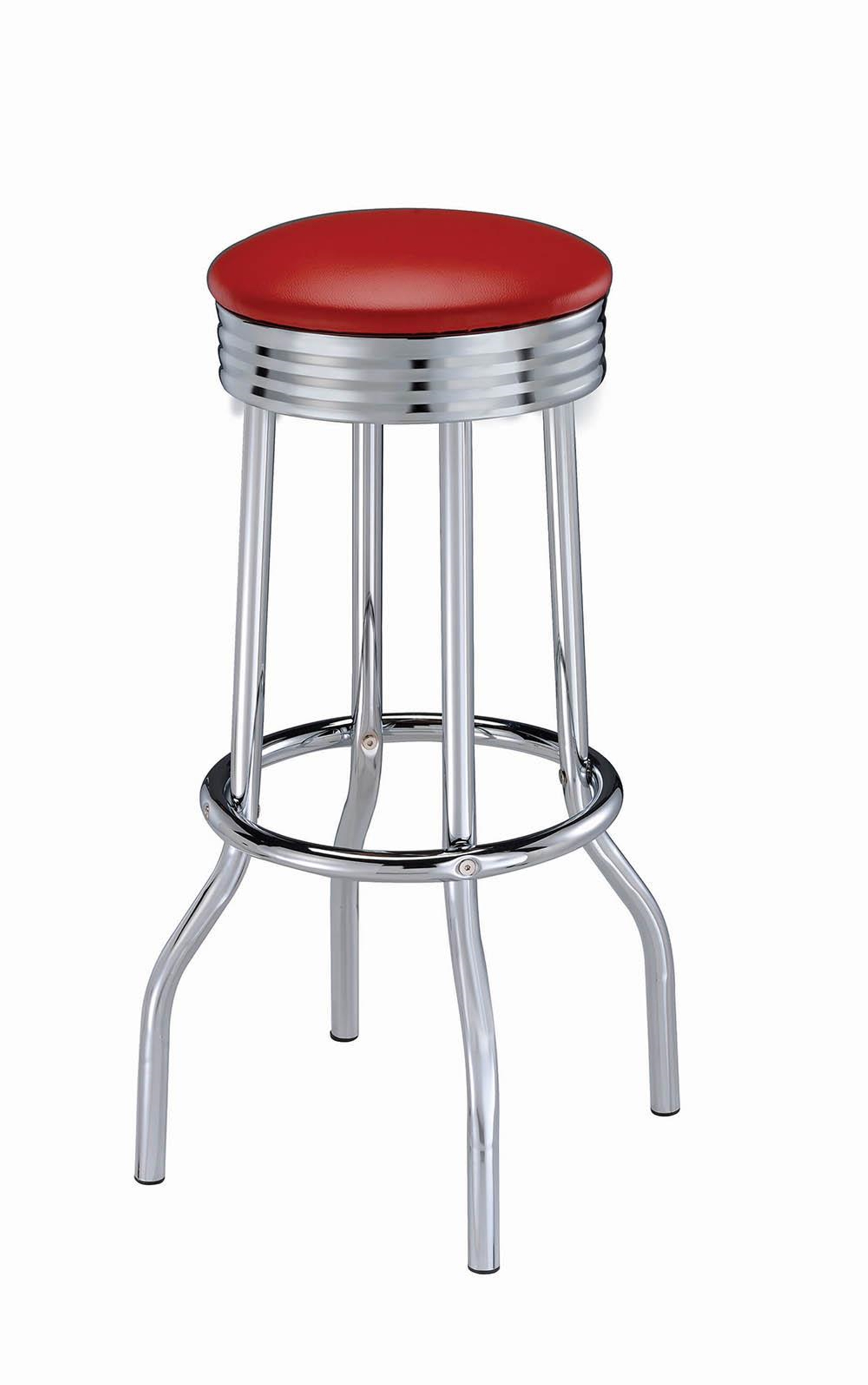 Cleveland Contemporary Red Bar-Height Stool - Click Image to Close