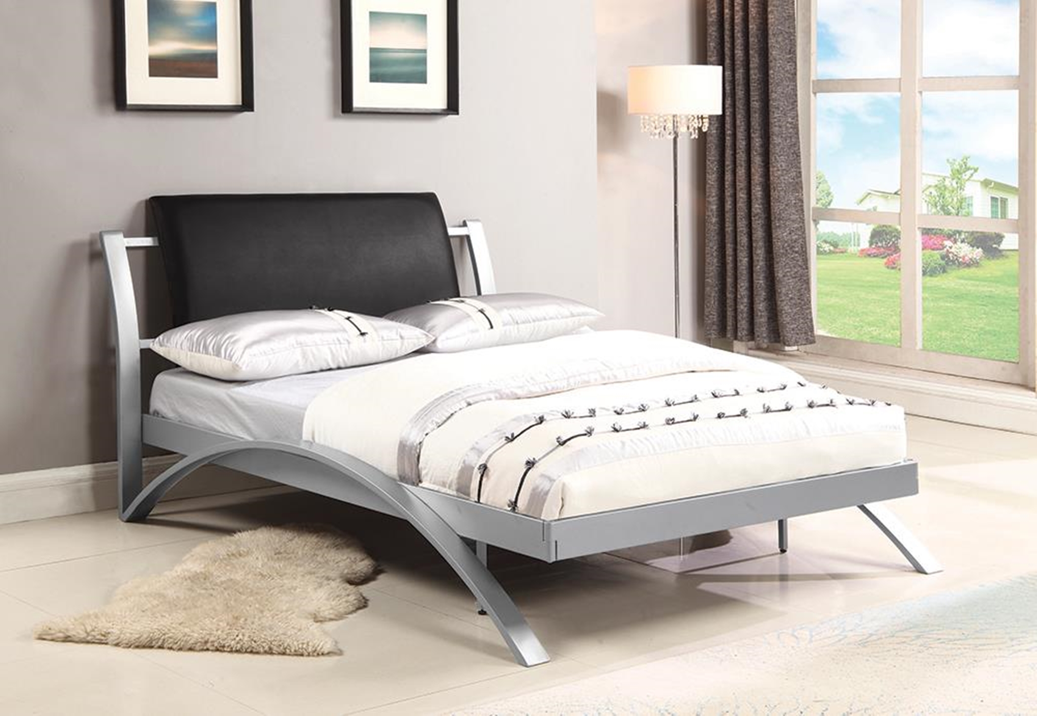 LeClair Black and Silver Youth Full Bed - Click Image to Close