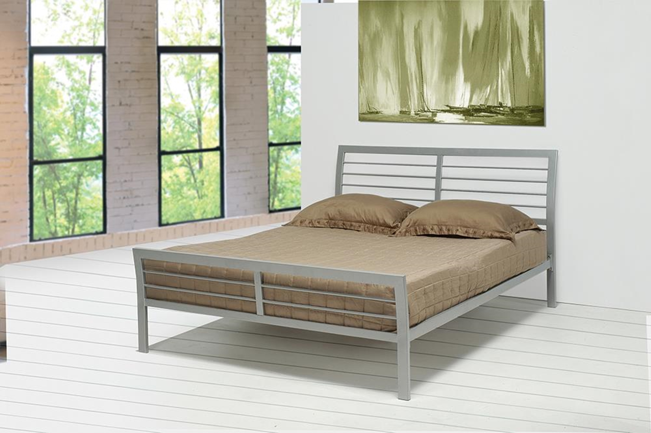 Cooper Silver Metal Full Bed - Click Image to Close