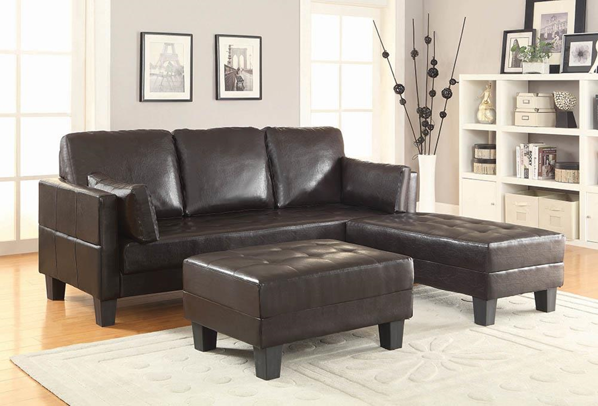 Ellesmere Contemporary Brown Sofa Bed - Click Image to Close