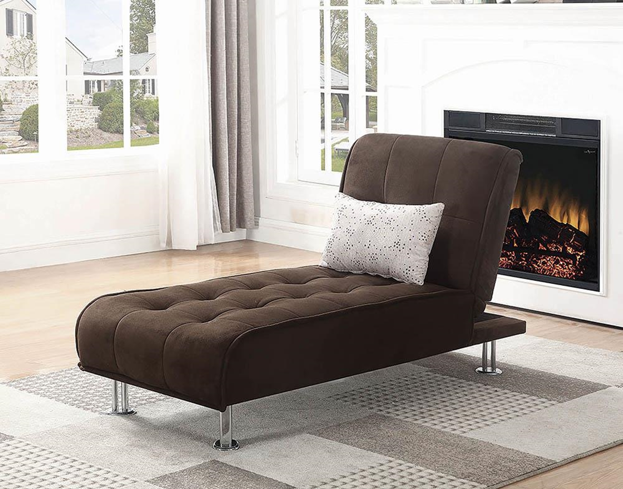 Ellwood Transitional Brown Chaise - Click Image to Close