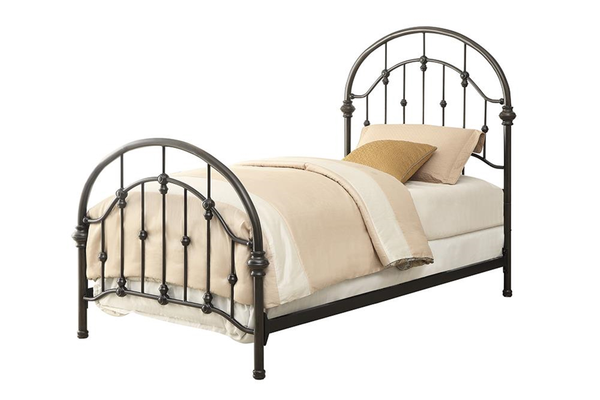 Maywood Black Metal Twin Bed - Click Image to Close