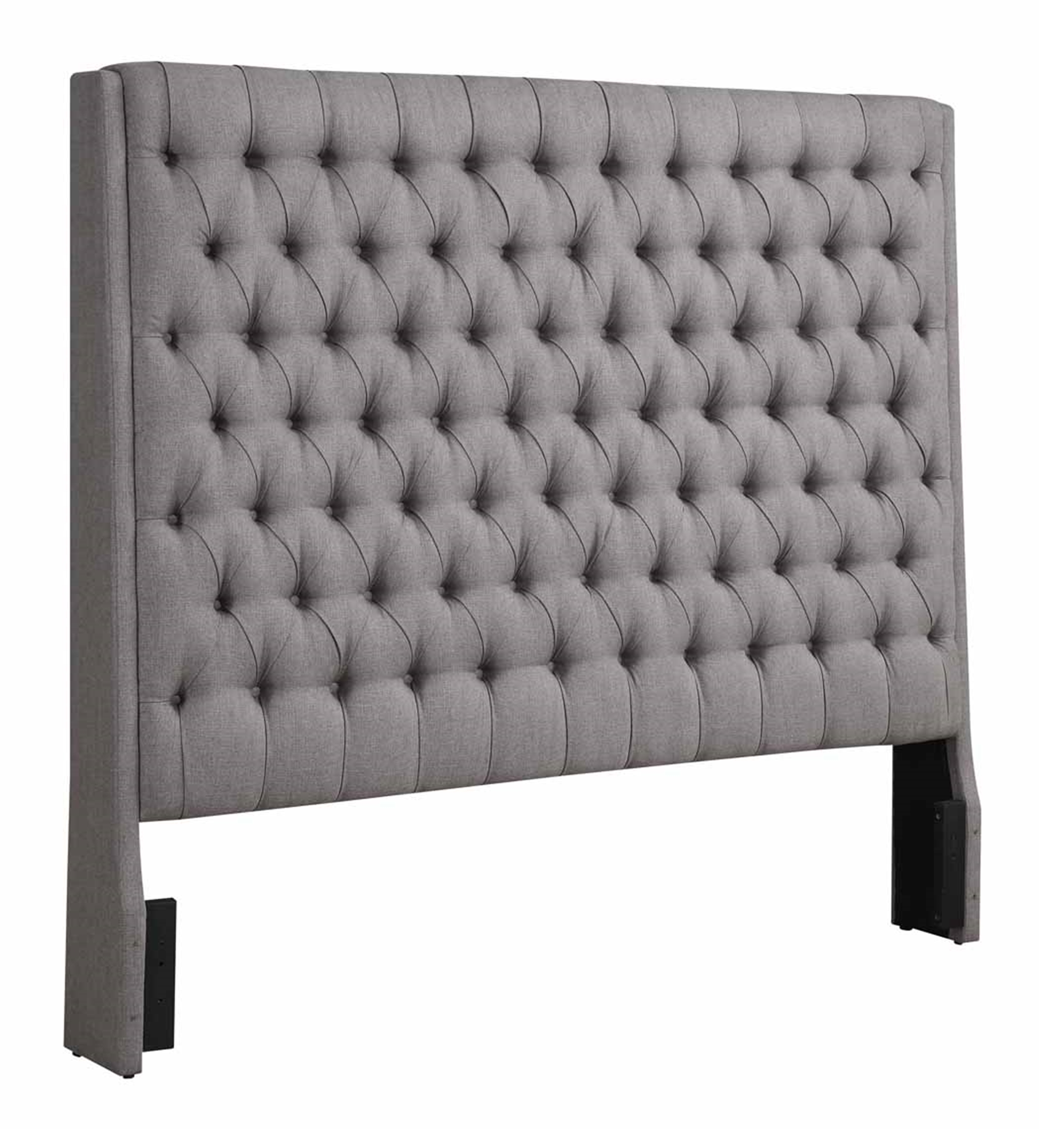 Camille Grey Upholstered King Headboard - Click Image to Close