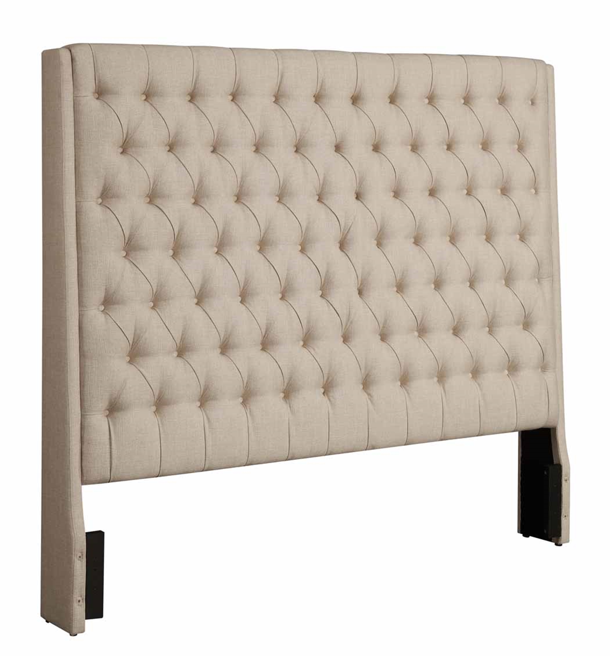 Camille Cream Upholstered King Headboard - Click Image to Close