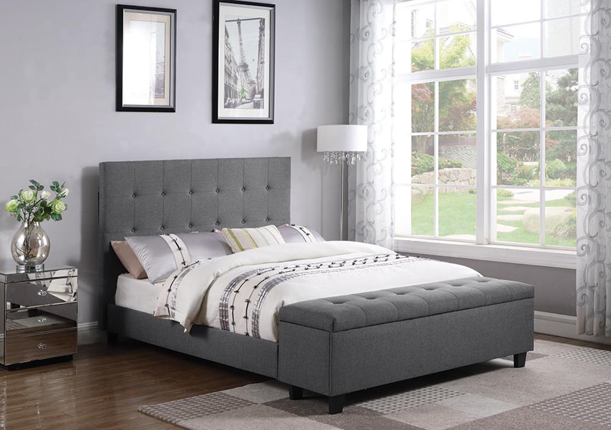 Halpert Light Grey Full Bed - Click Image to Close