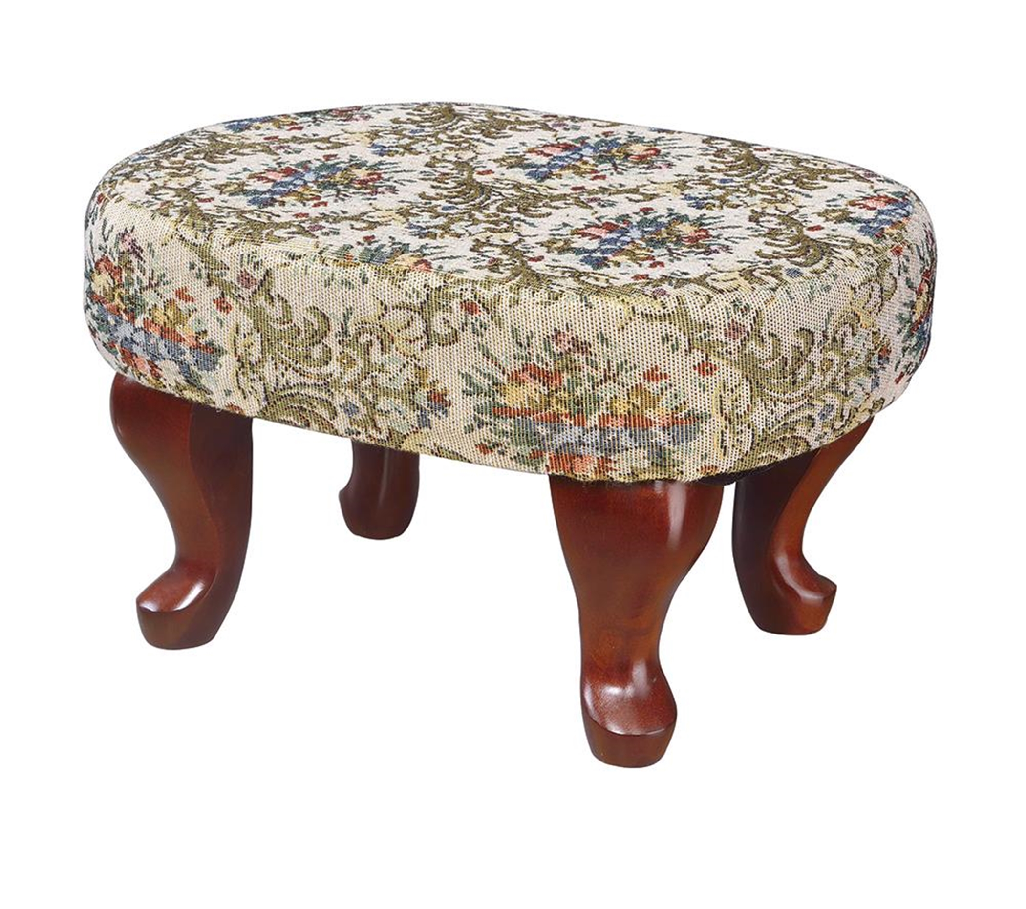 Traditional Floral Foot Stool - Click Image to Close