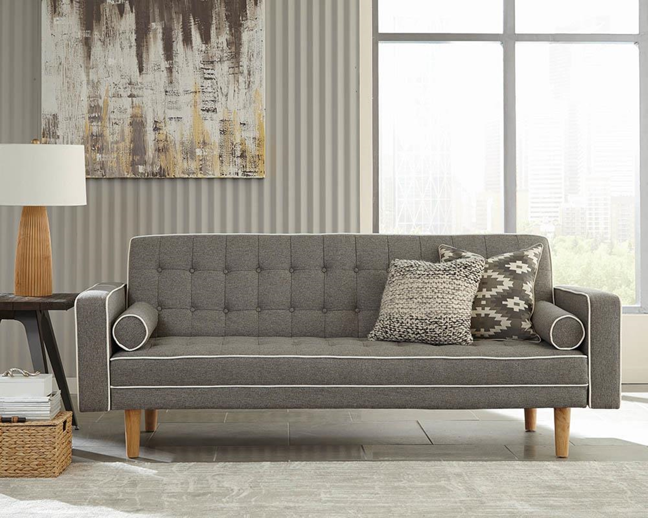 Luske Modern Grey Sofa Bed - Click Image to Close