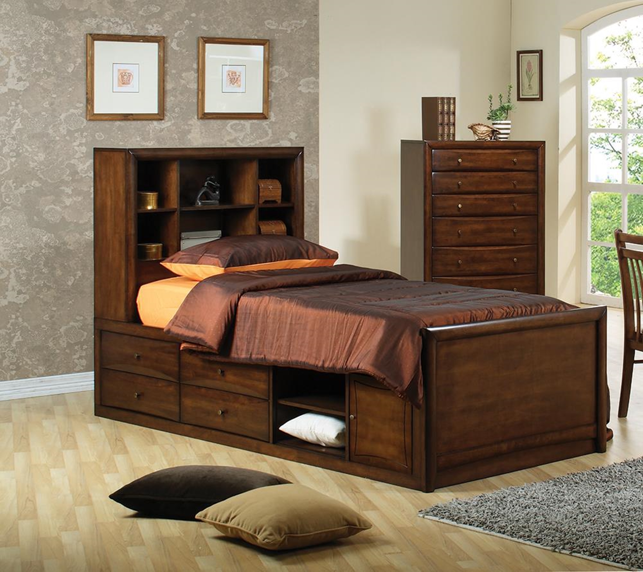 Hillary Twin Bookcase Bed - Click Image to Close