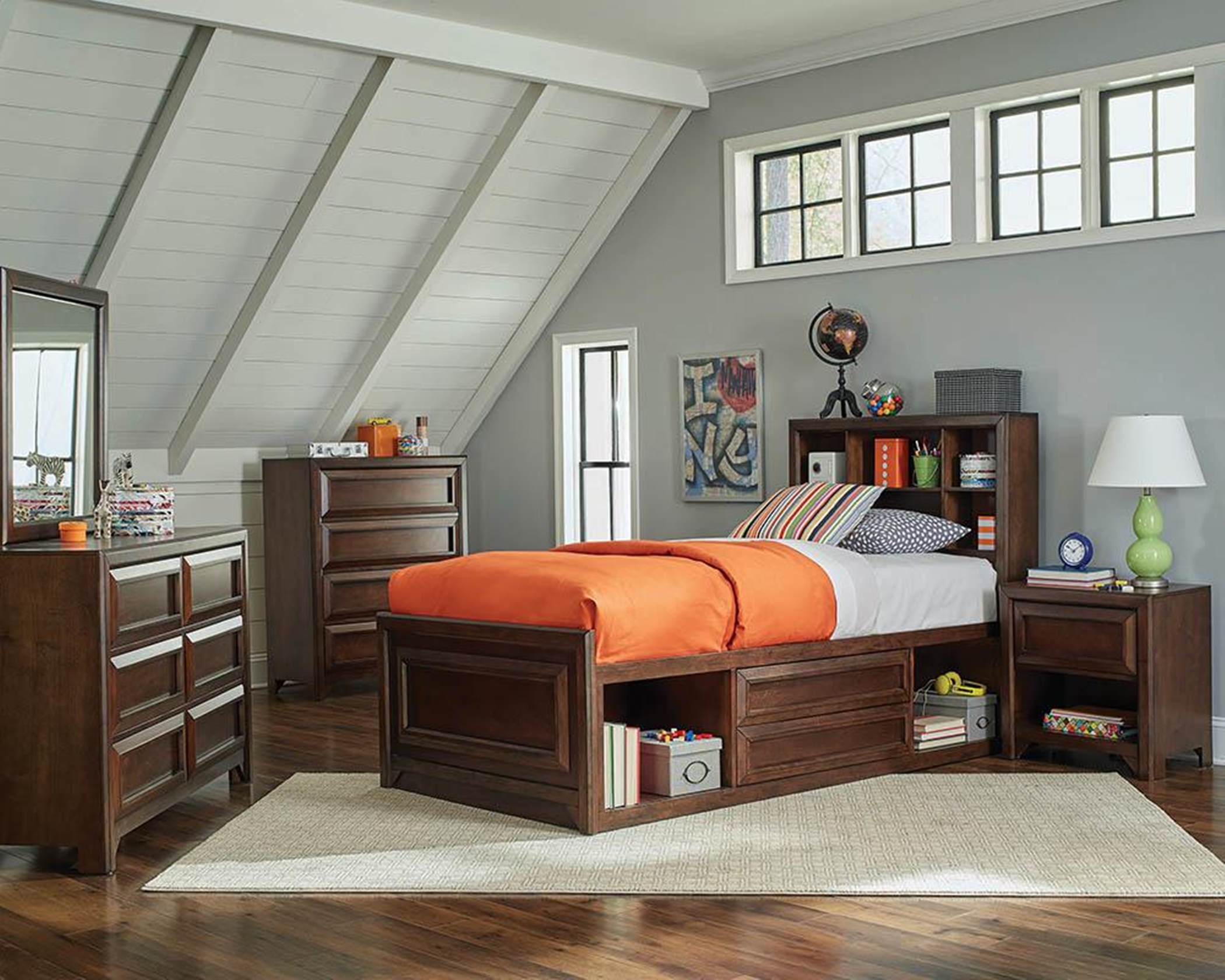 Greenough Maple Oak Twin Storage Bed - Click Image to Close