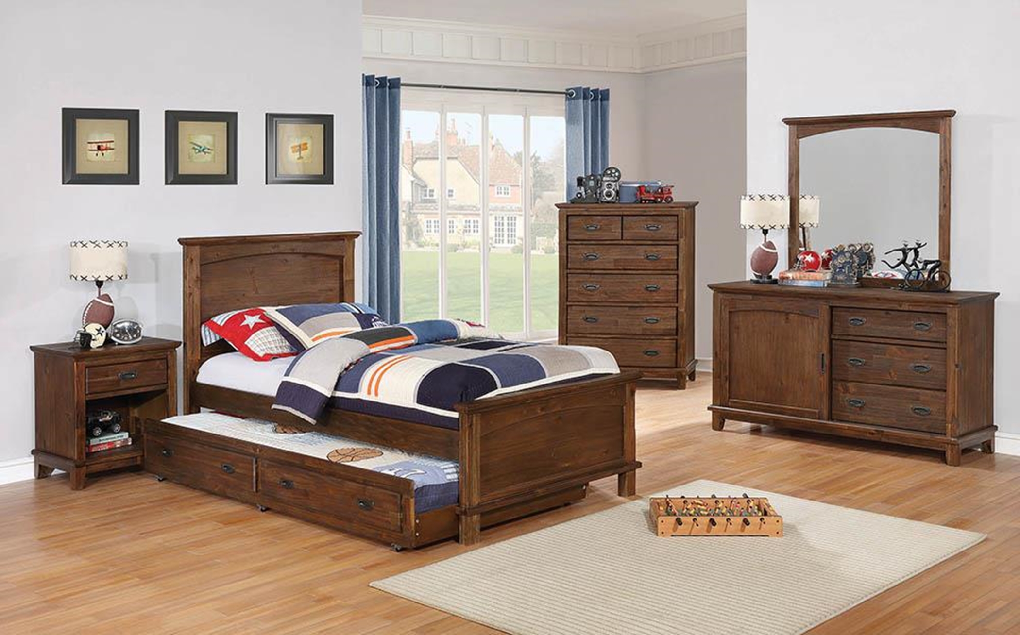 Kinsley Rustic Country Brown Full Bed - Click Image to Close