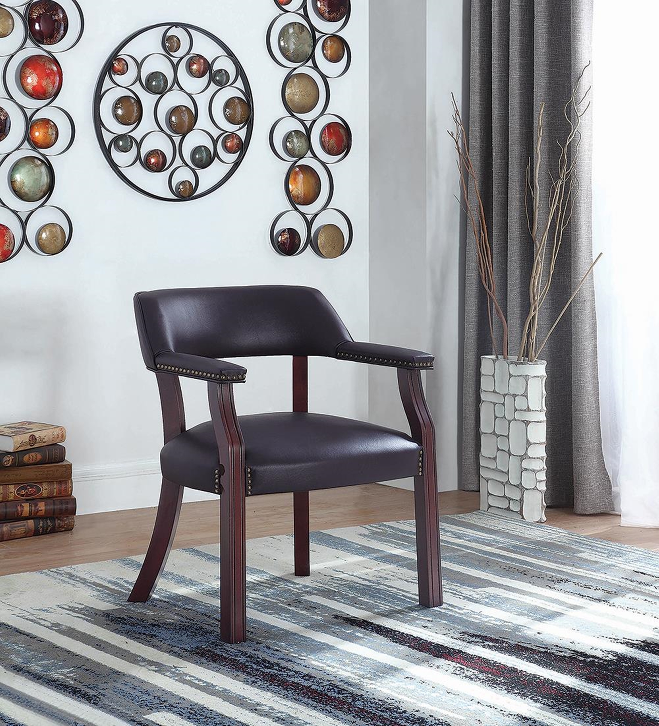 Modern Burgundy Guest Chair - Click Image to Close