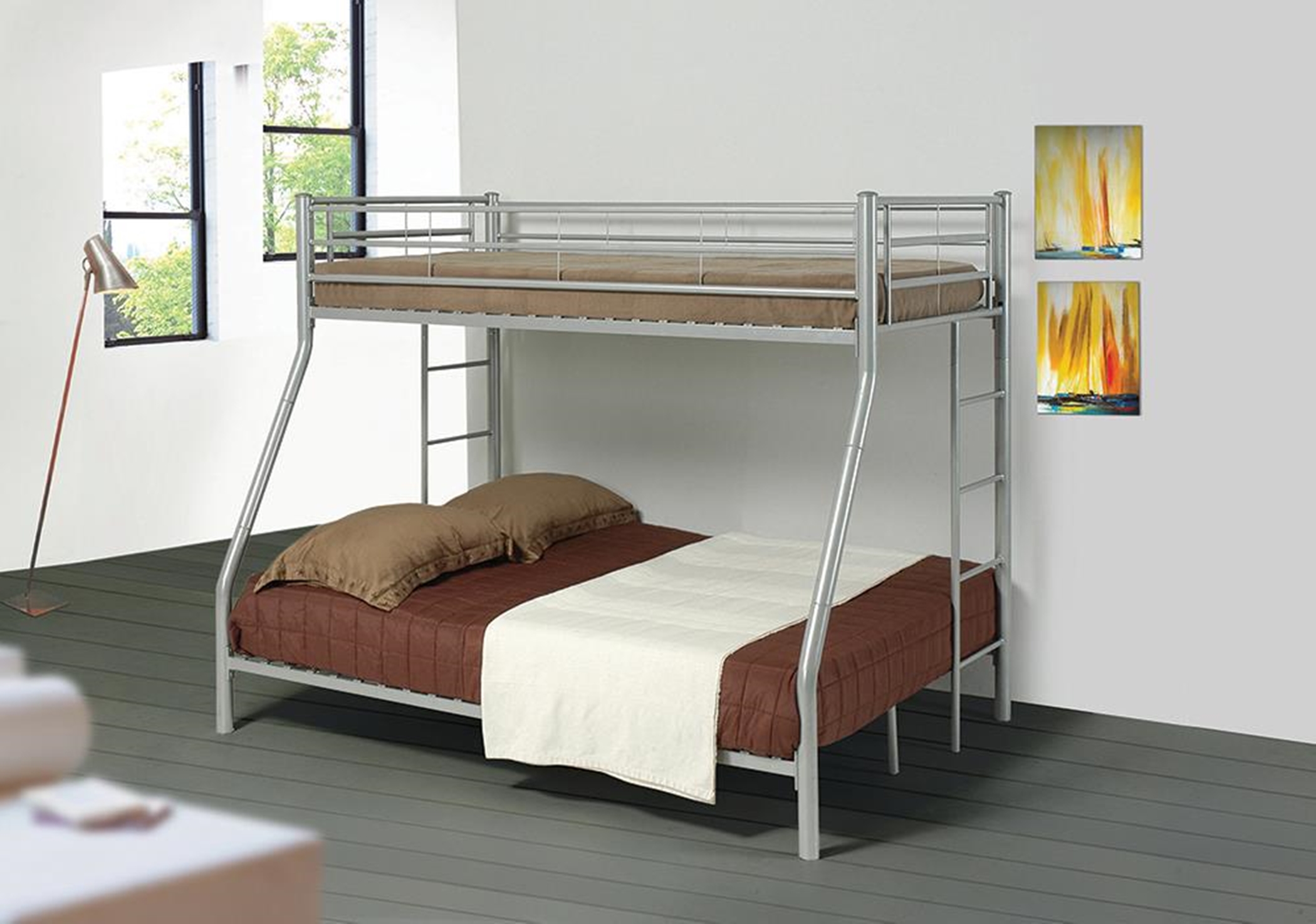 Denley Metal Twin-over-Full Bunk Bed - Click Image to Close