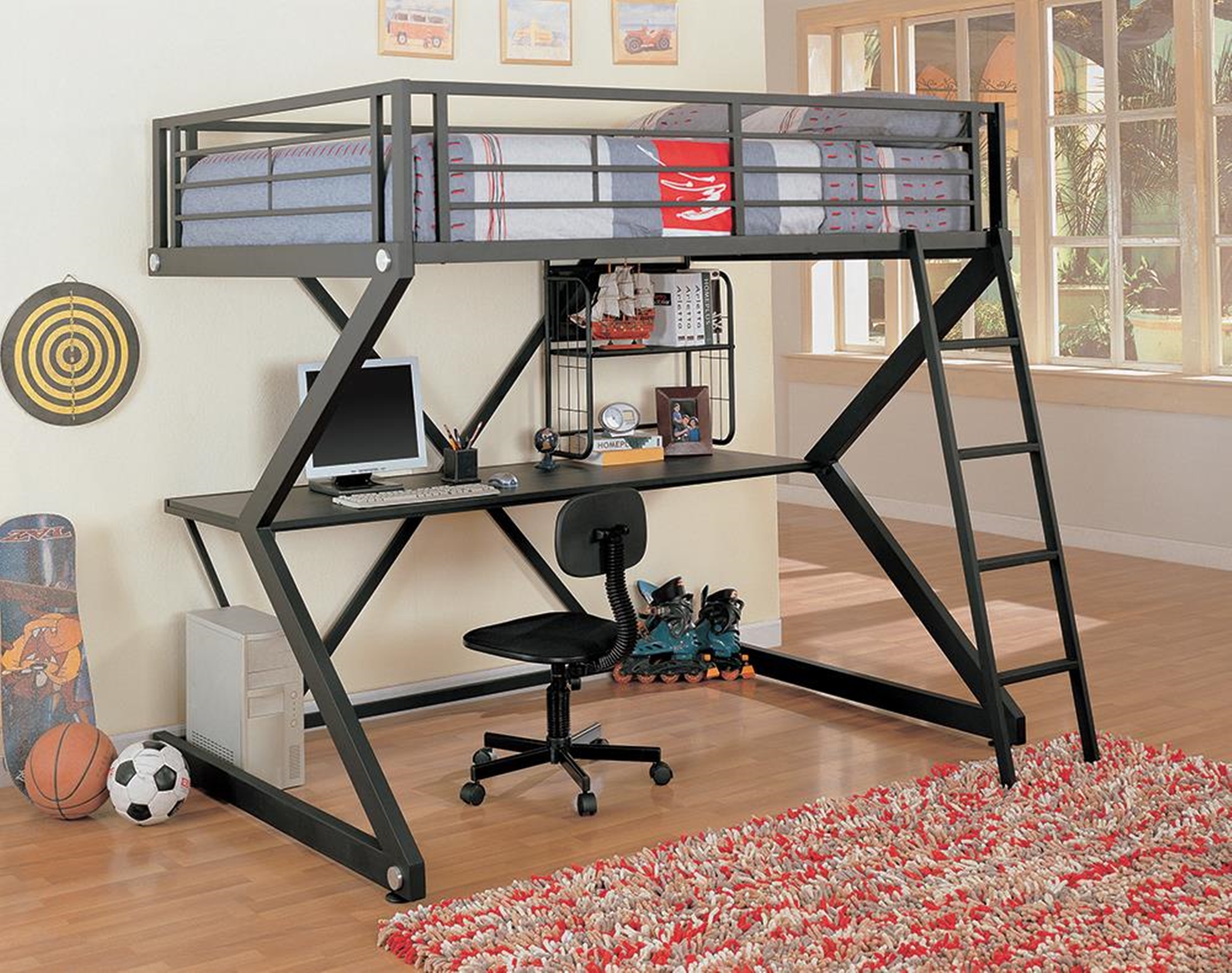 Full Workstation Loft Bed - Click Image to Close