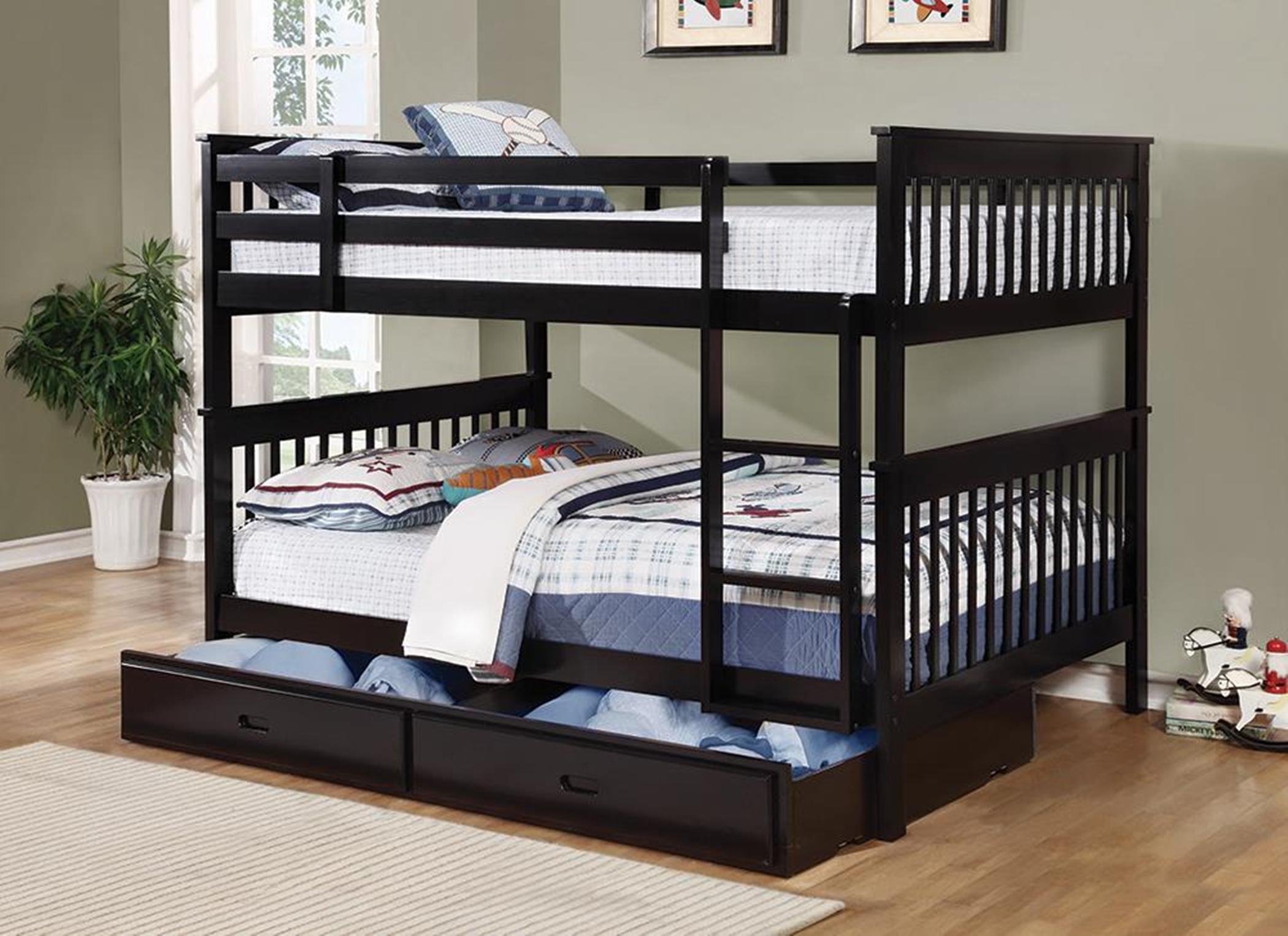 Chapman Black Full-over-Full Bunk Bed - Click Image to Close