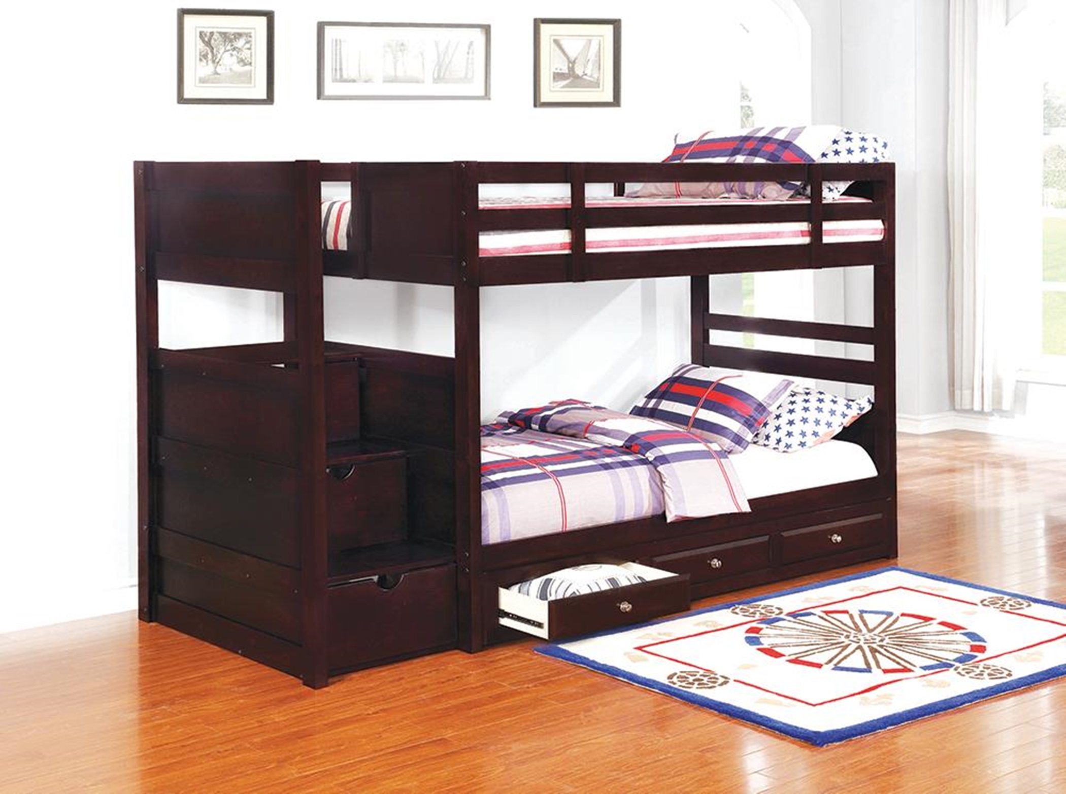 Elliott Transitional Capp. Twin-over-Twin Bunk Bed - Click Image to Close