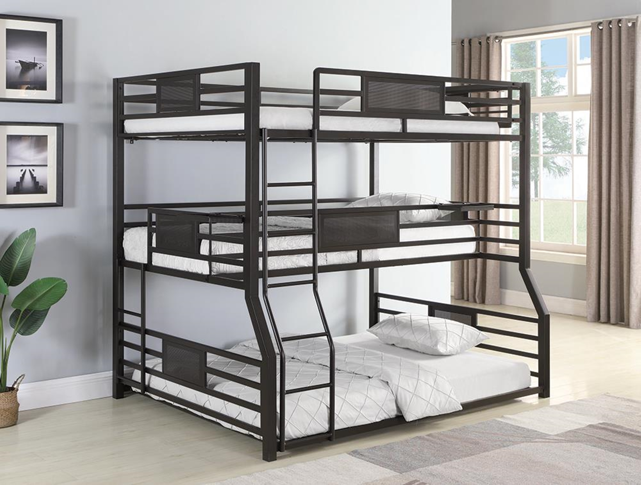 Rogen Triple Bunk Bed - Click Image to Close