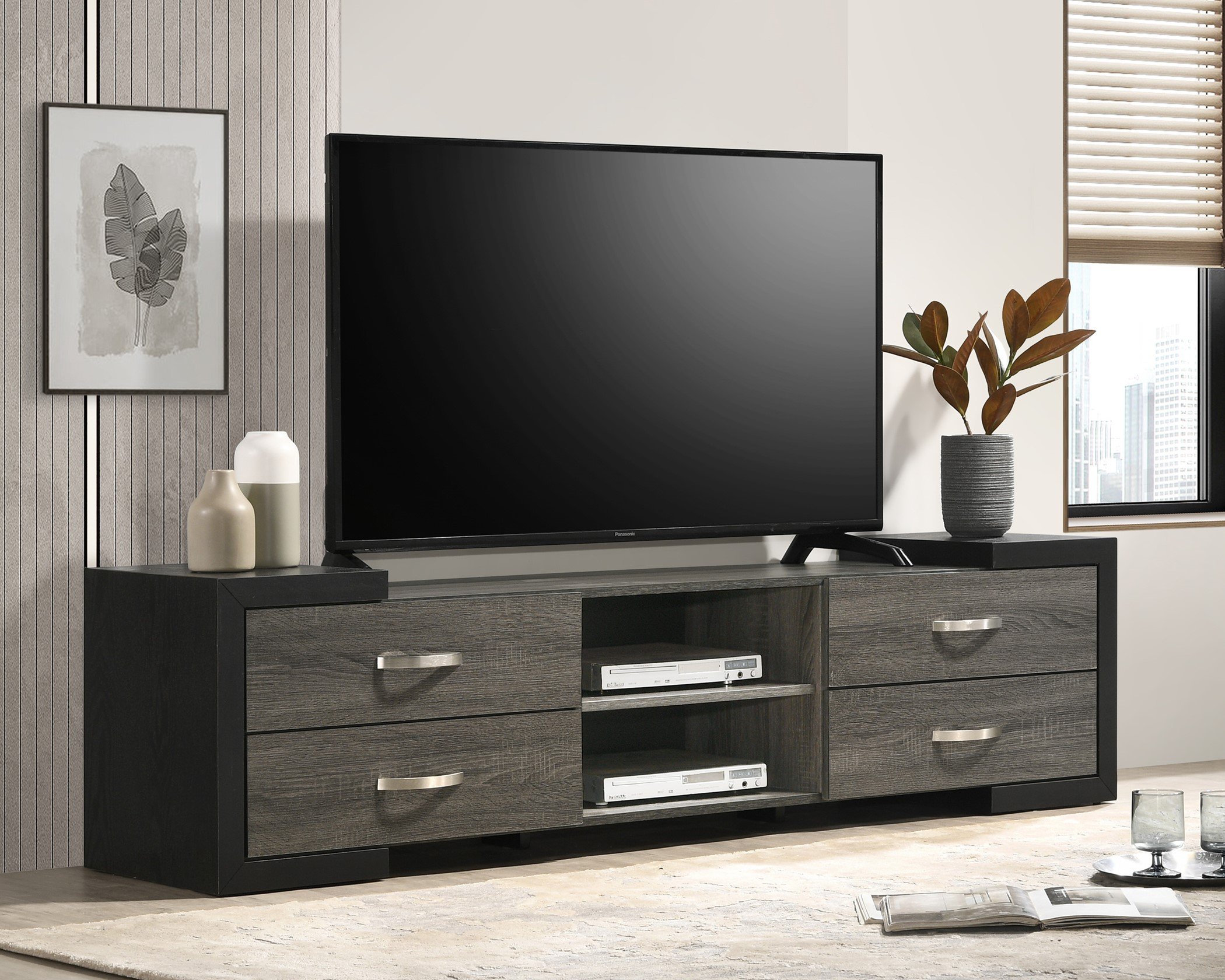 4812 Brant Grey TV Stand (image for) 4812 Brant Grey TV Stand