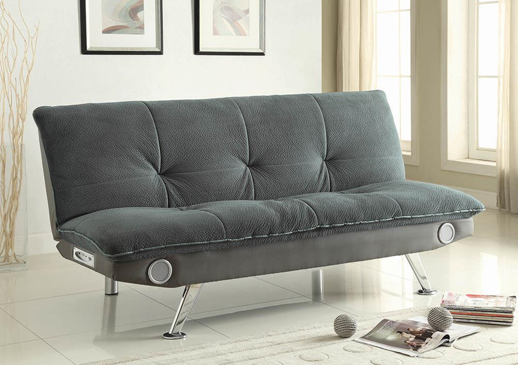 Casual Grey Sofa Bed - Click Image to Close