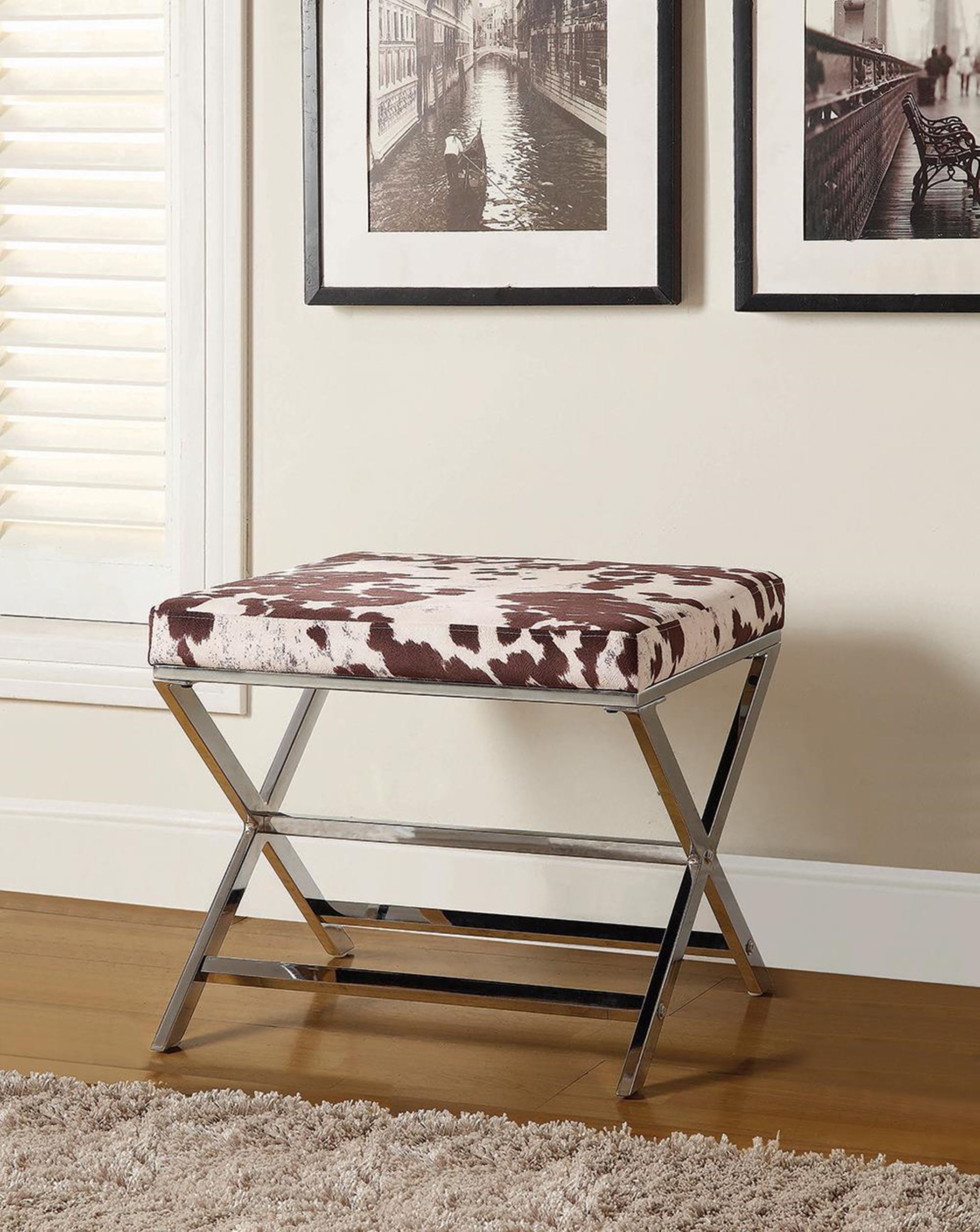Cow Pattern Ottoman - Click Image to Close