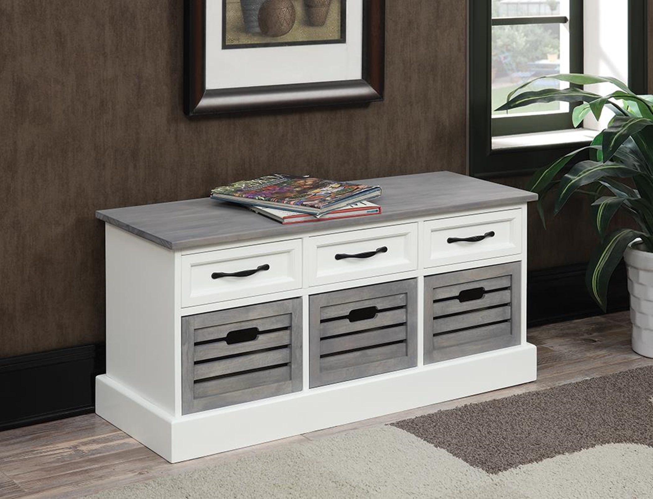 Traditional White and Grey Cabinet - Click Image to Close