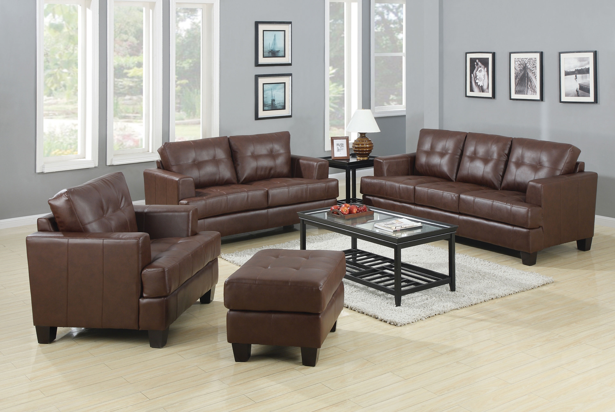 Samuel Transitional Brown 3 Pc. - Click Image to Close