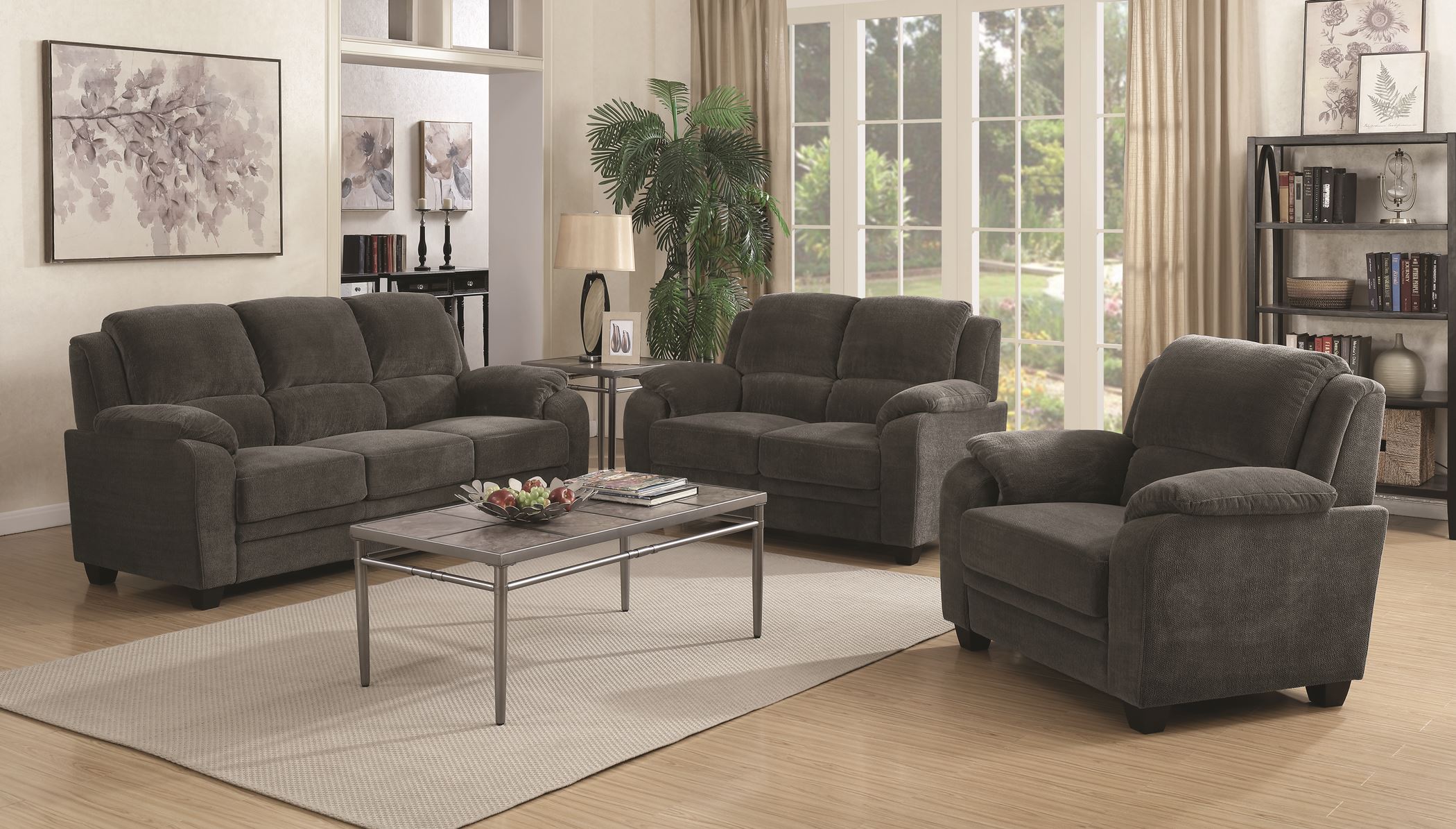 Northend Charcoal Sofa & Love - Click Image to Close