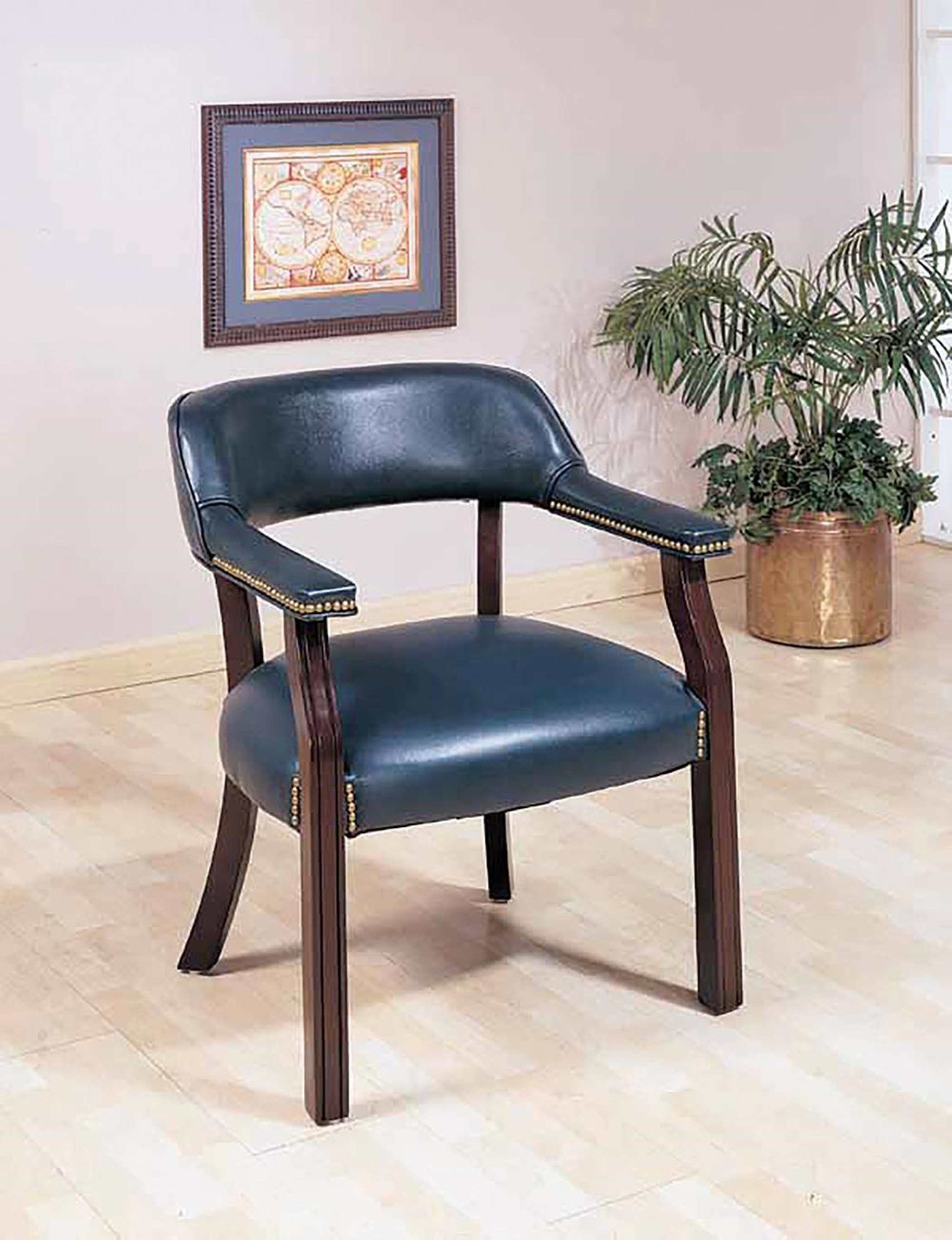 Traditional Blue Home Office Chair - Click Image to Close