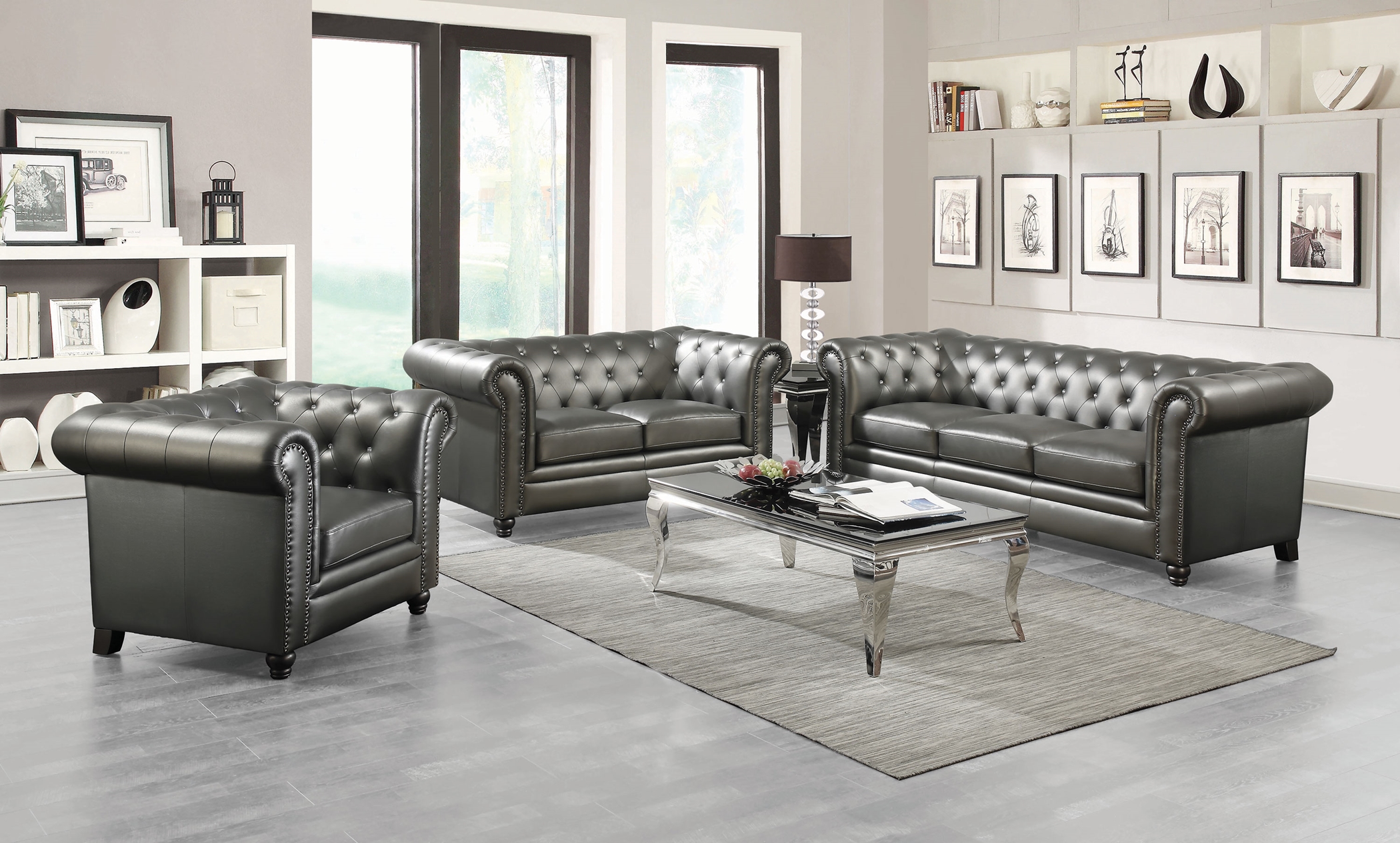 Roy Traditional Gunmetal Grey 2 Pc. - Click Image to Close