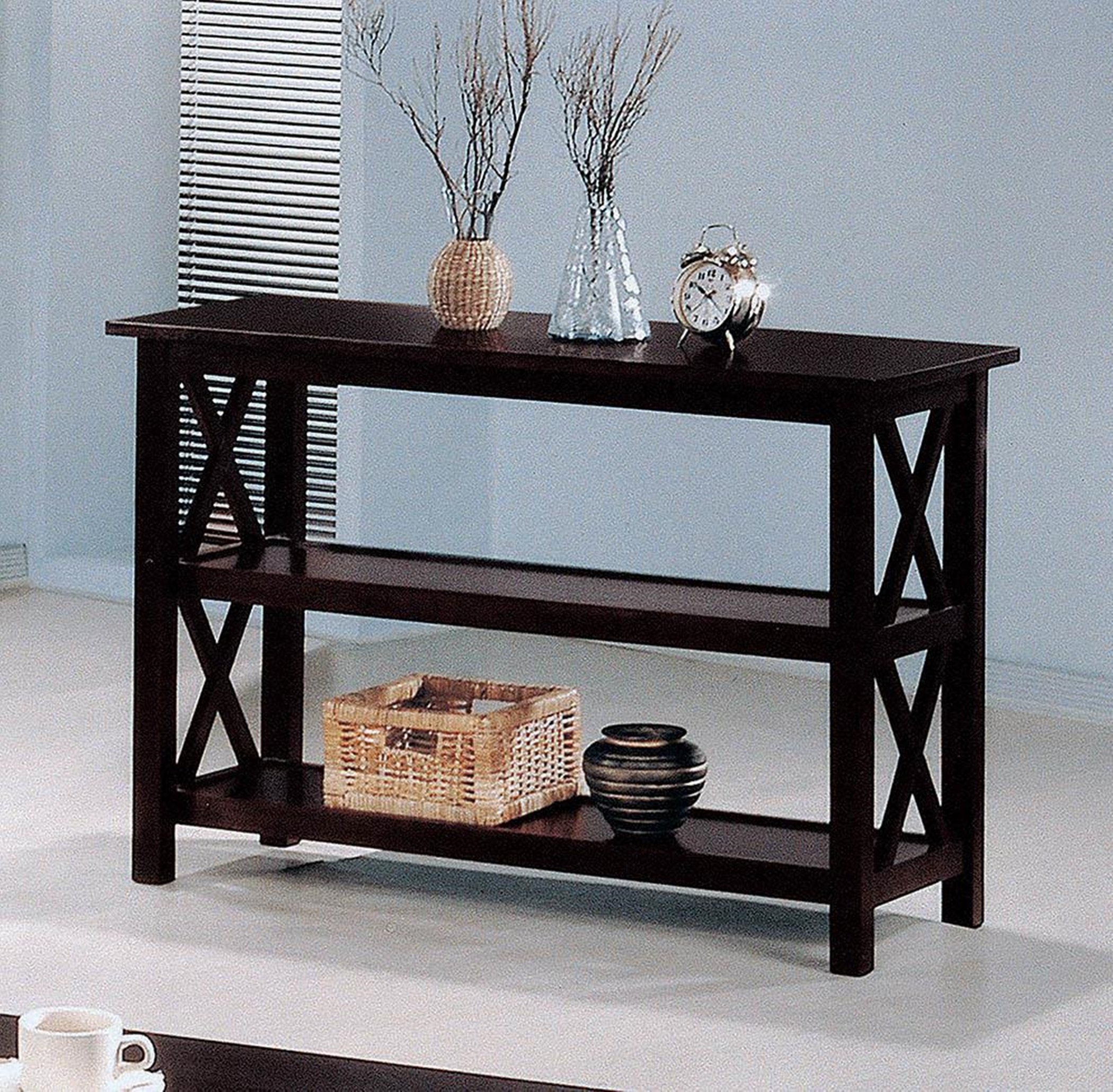 Merlot Double Shelf Sofa Table - Click Image to Close
